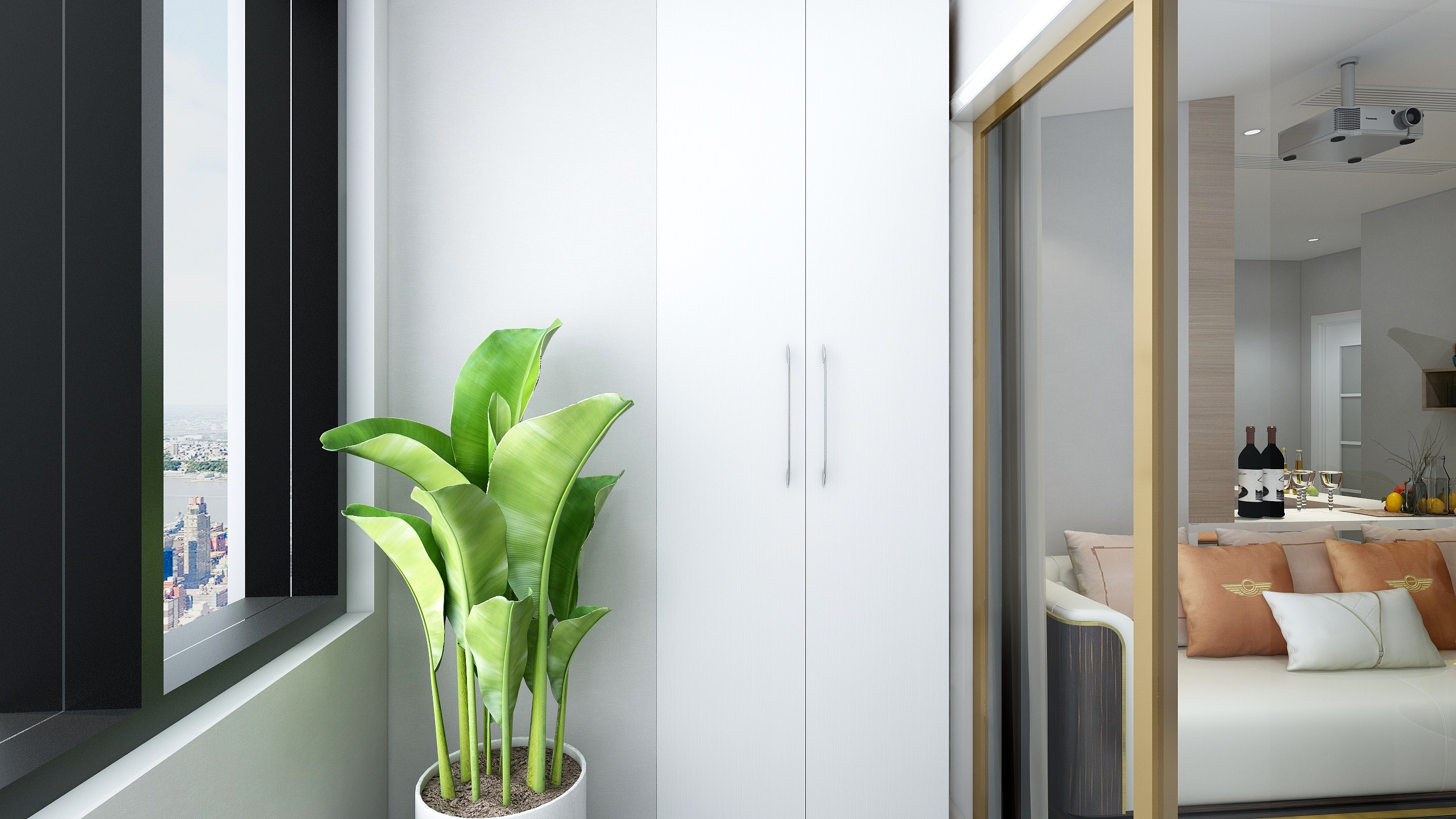 DMS设计-90方现代三居装修效果图