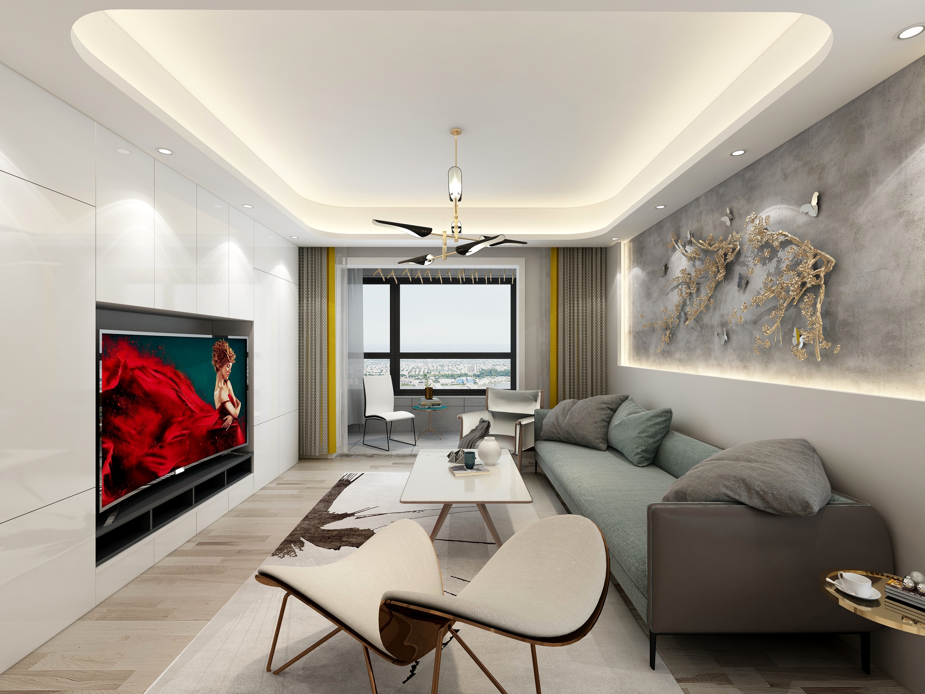 陈阳-135方现代四居装修效果图