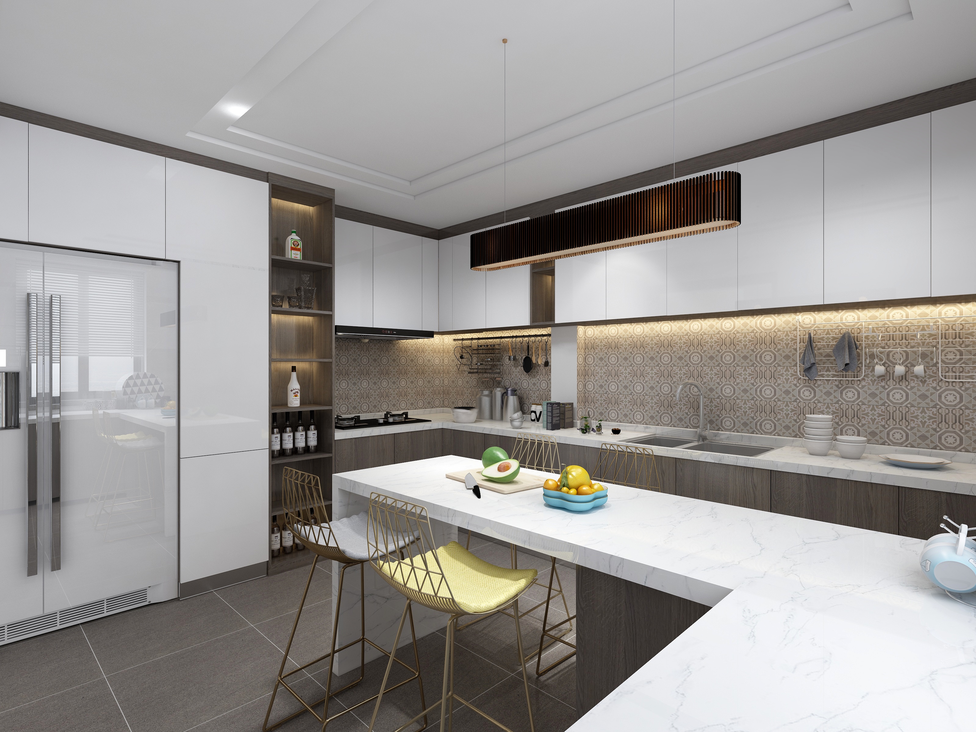 张福梅-现代轻奢风||水木春城一层厨房装修效果图第2张