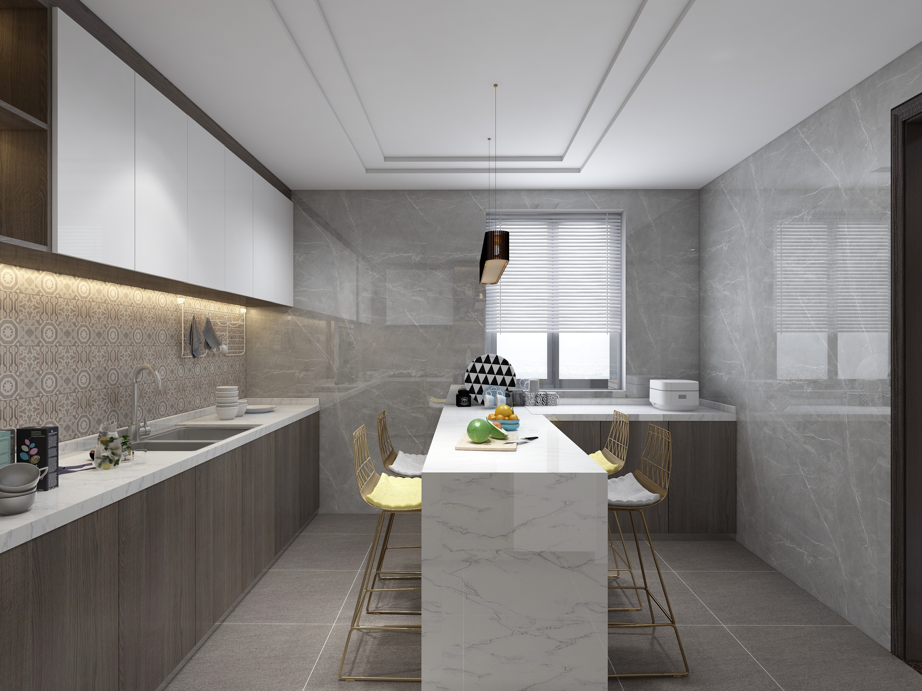 张福梅-现代轻奢风||水木春城一层厨房装修效果图第3张