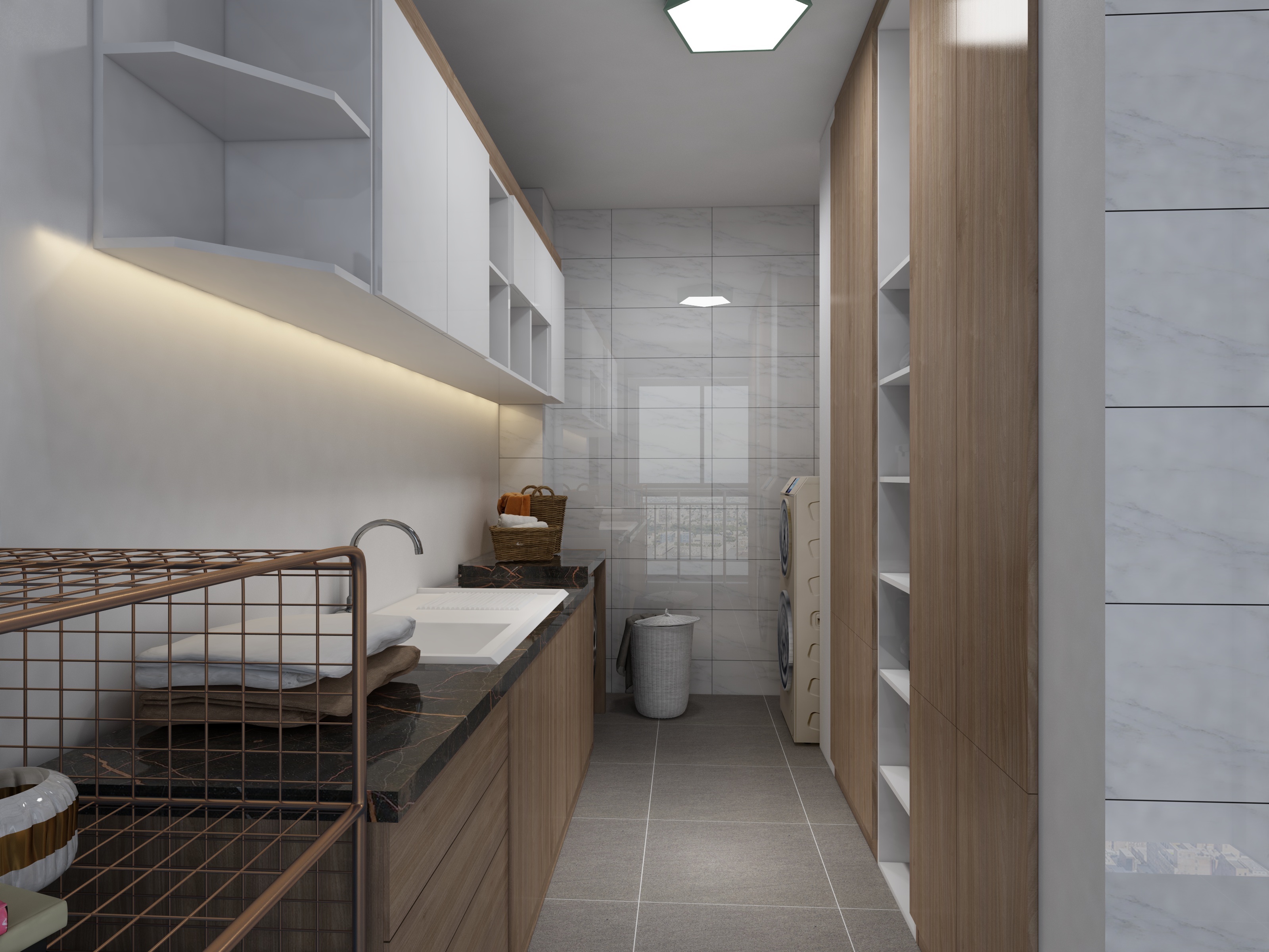 张福梅-现代轻奢风||水木春城一层洗衣房装修效果图第3张