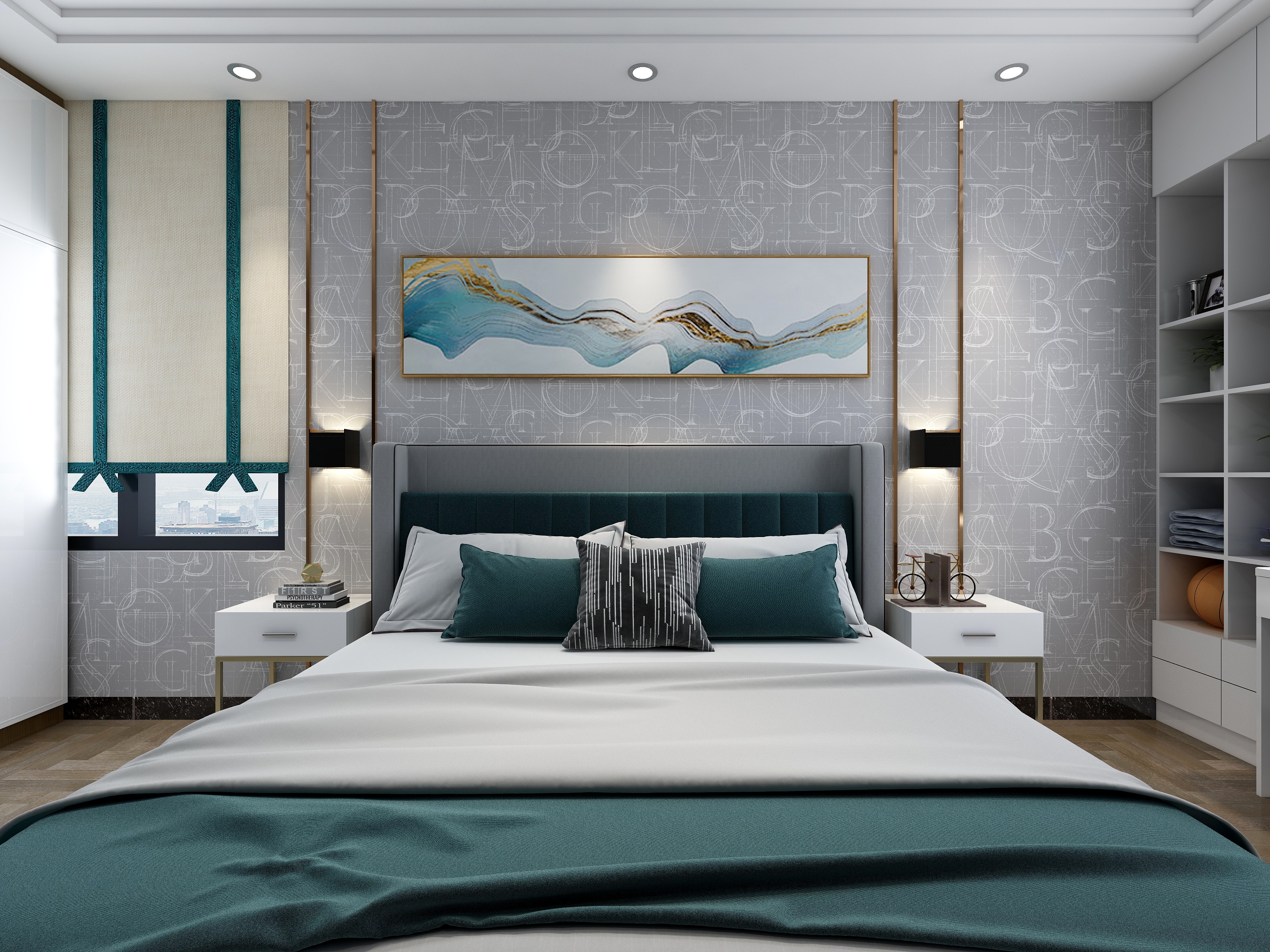 张福梅-现代轻奢风||水木春城一层男孩房装修效果图第2张