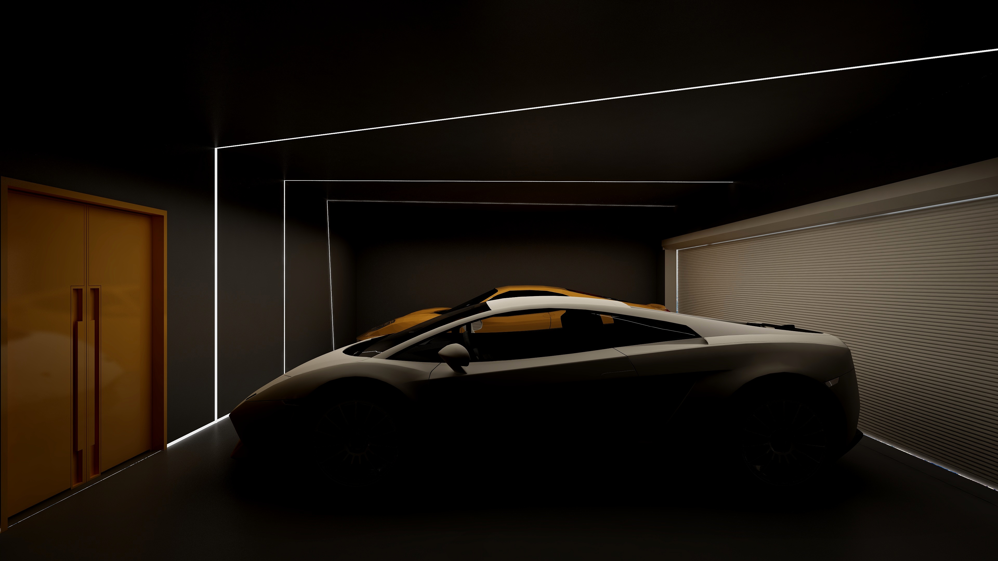 酷家乐优秀设计频道-148㎡现代极简别墅四居地下第一层车库装修效果图第3张