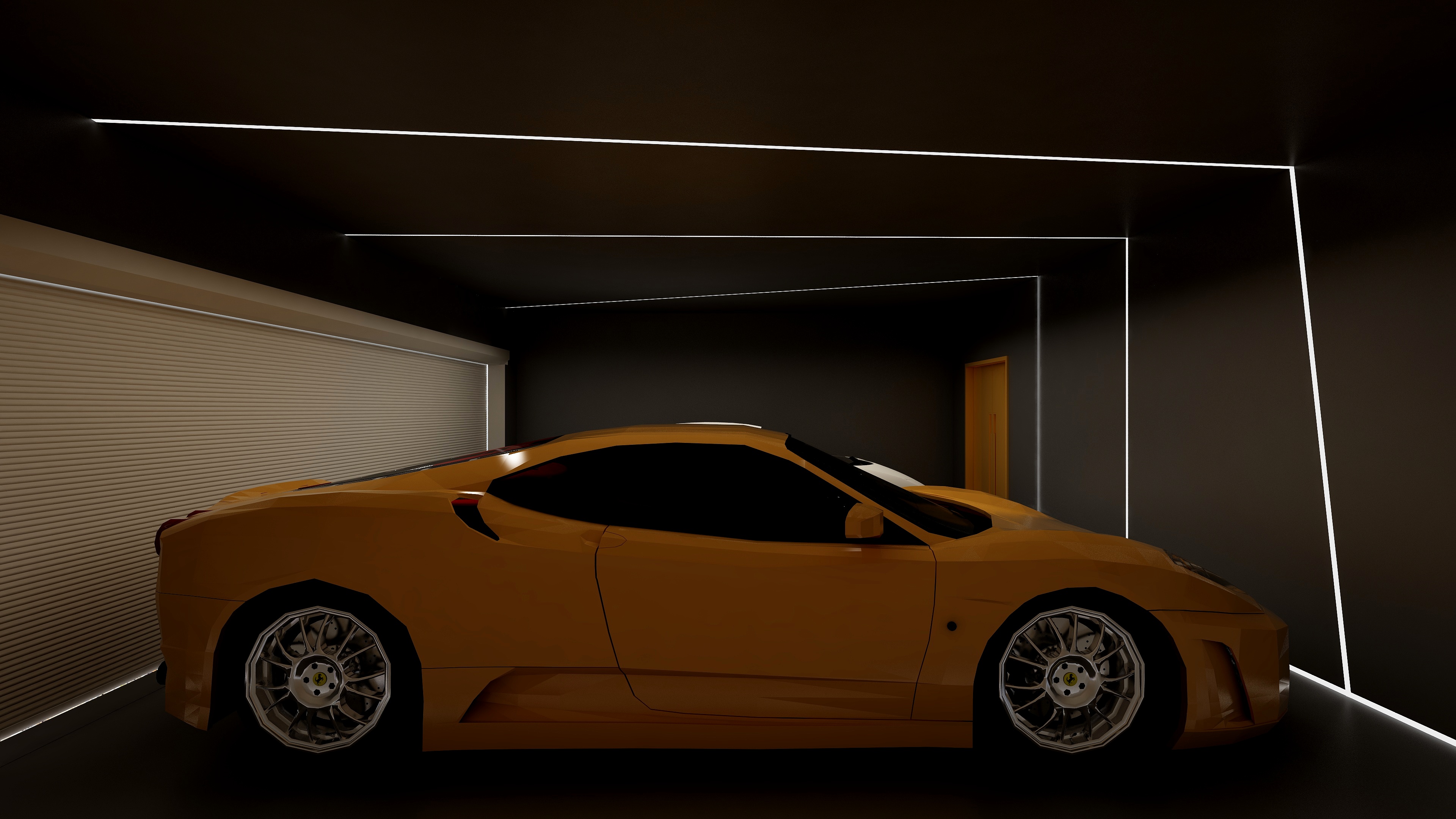 酷家乐优秀设计频道-148㎡现代极简别墅四居地下第一层车库装修效果图第4张