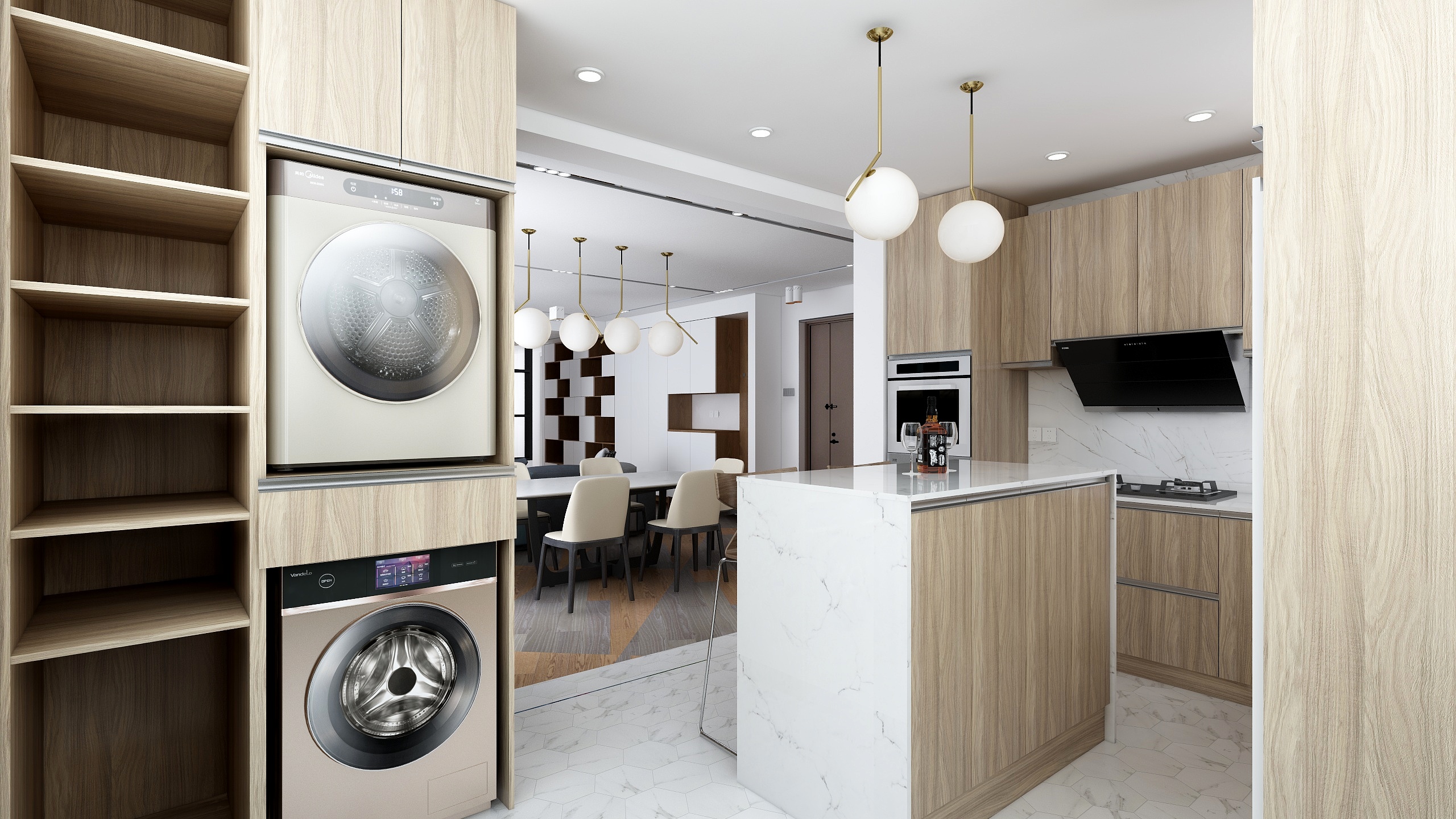 OD设计燃爷-132方现代两居装修效果图