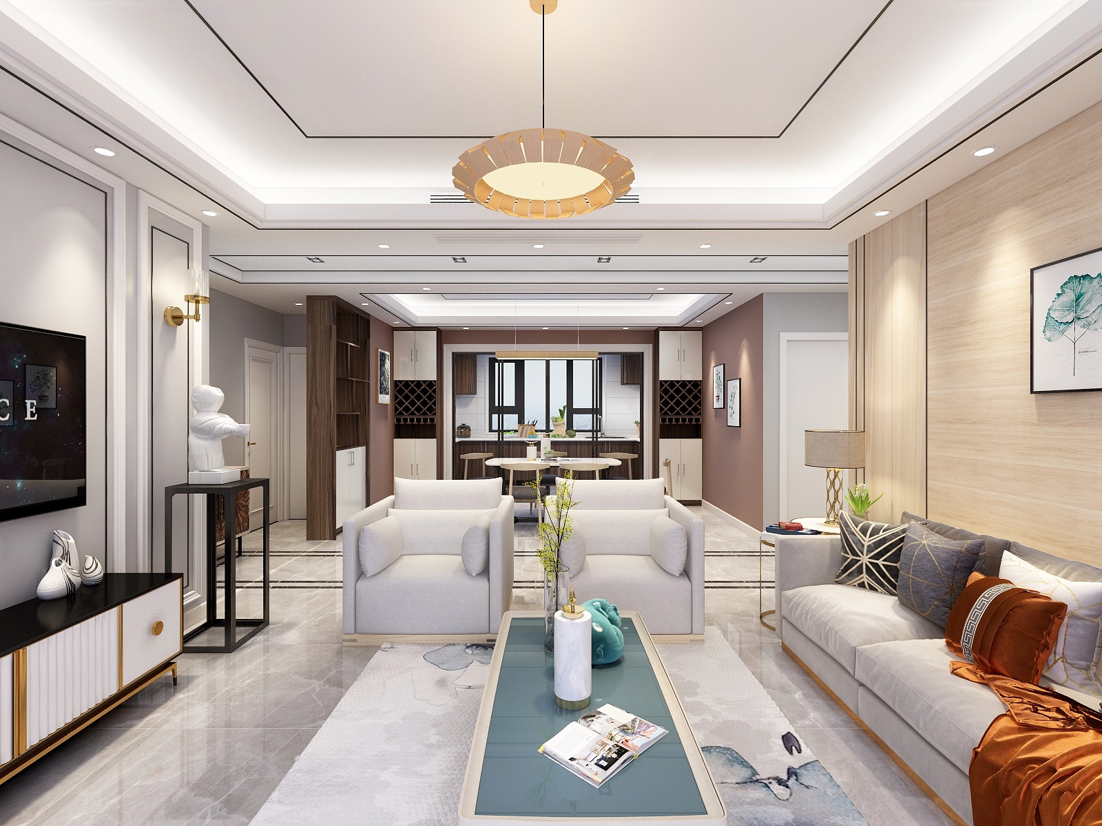 刘安明-138方新中式三居装修效果图