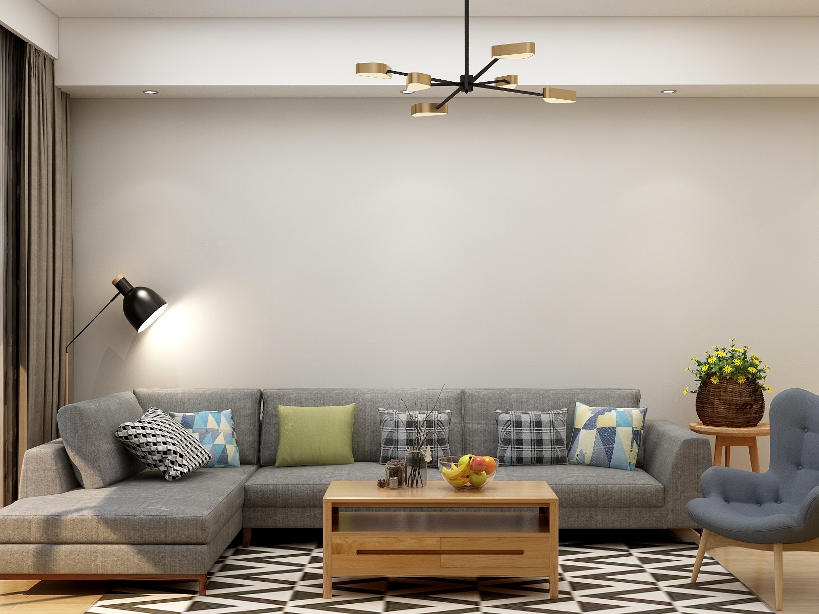 李青越-125㎡北欧两居装修效果图