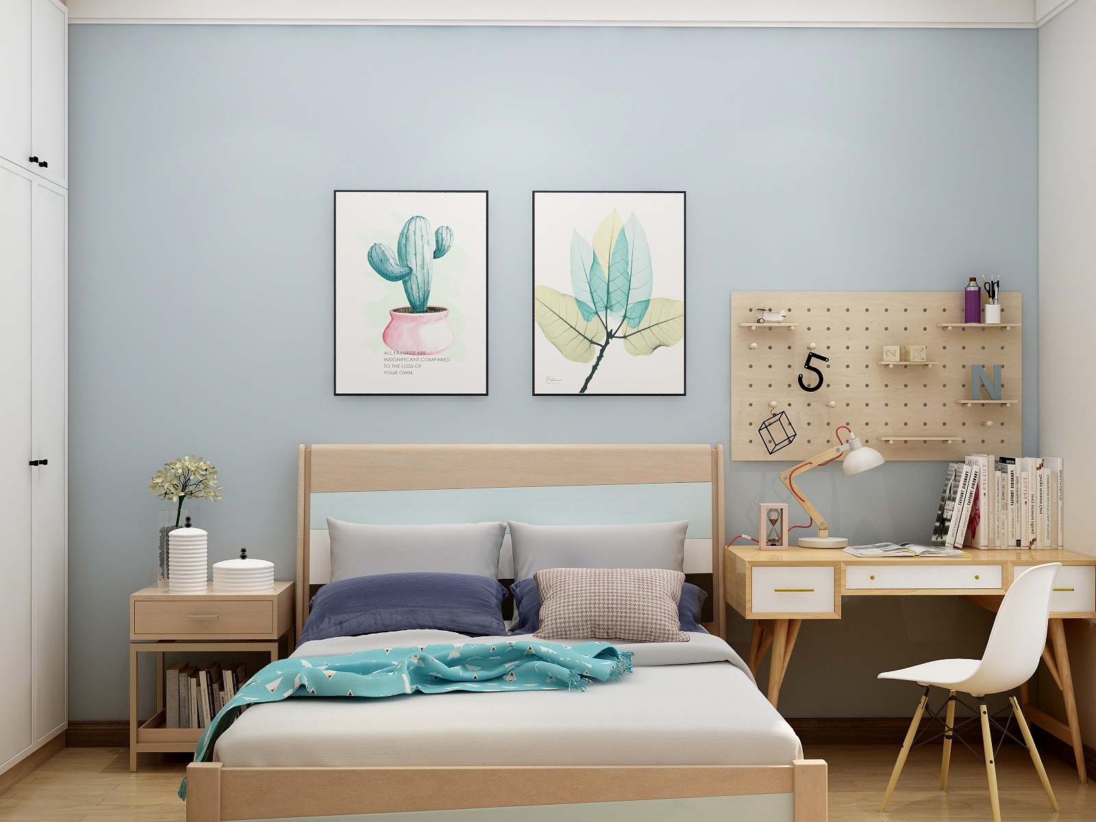 李青越-125㎡北欧两居一层次卧装修效果图第2张