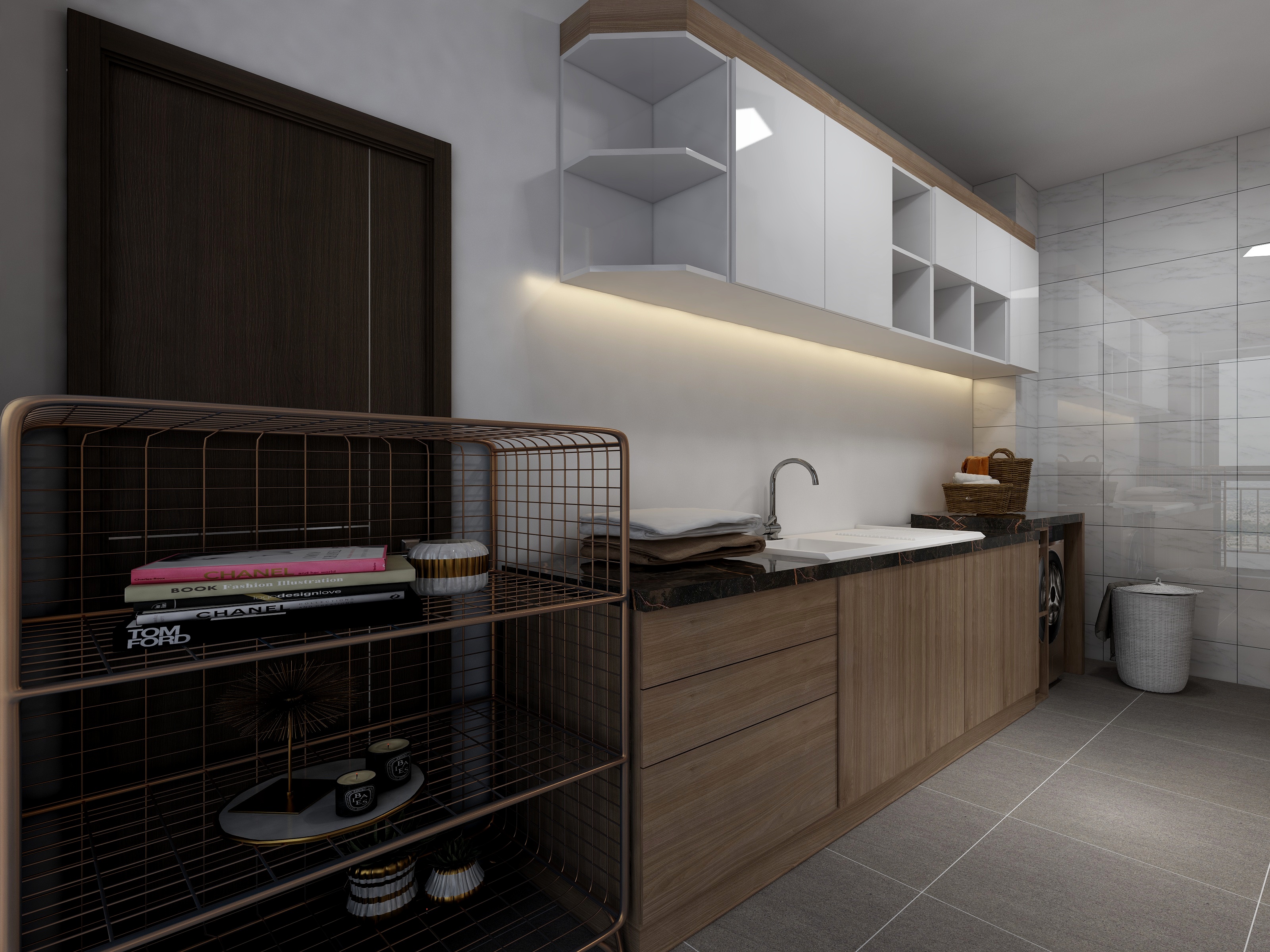 张福梅-现代轻奢风||水木春城一层洗衣房装修效果图第1张