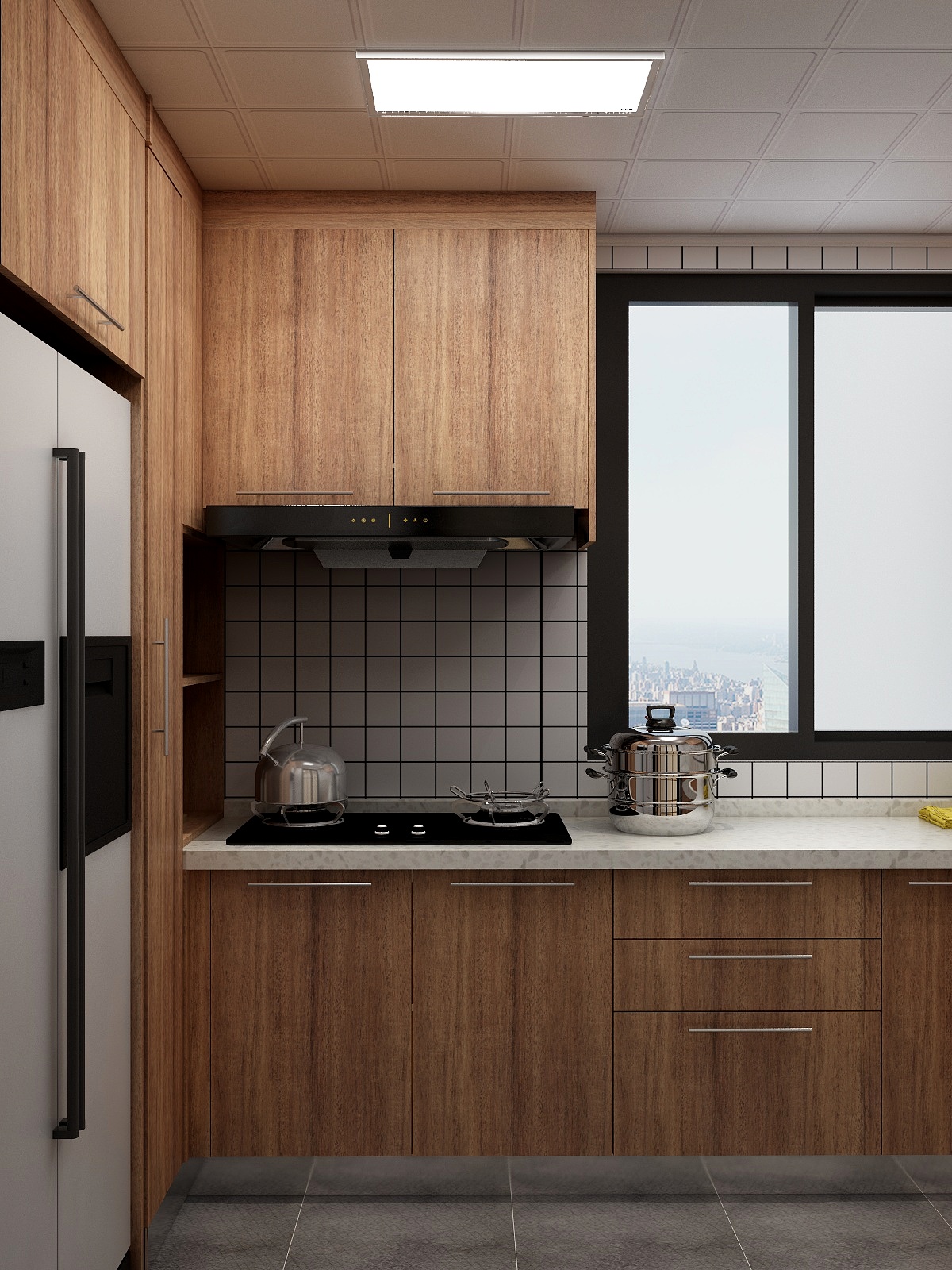 李青越-125㎡北欧两居一层厨房装修效果图第2张