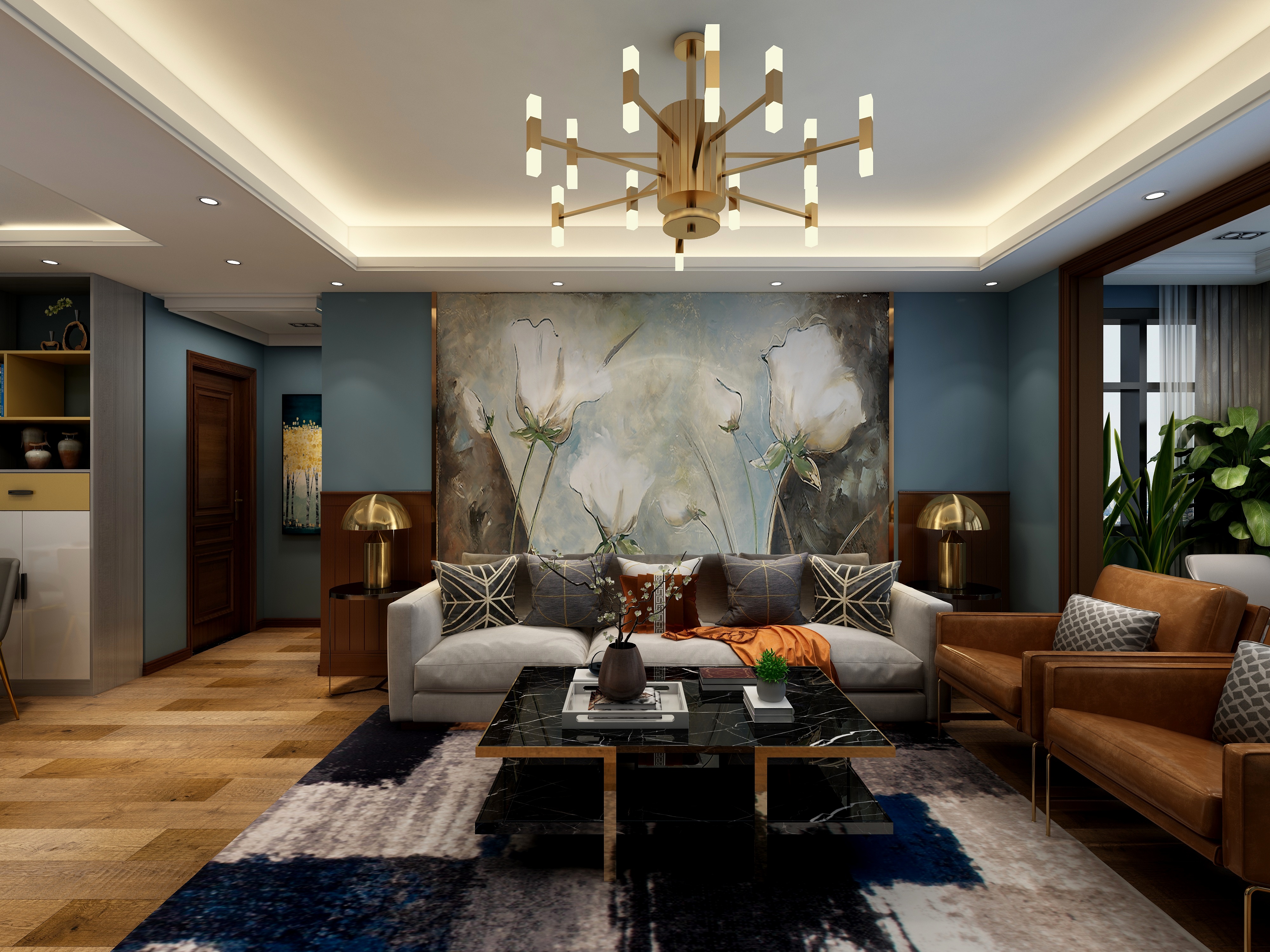 李青越-132方简美三居装修效果图