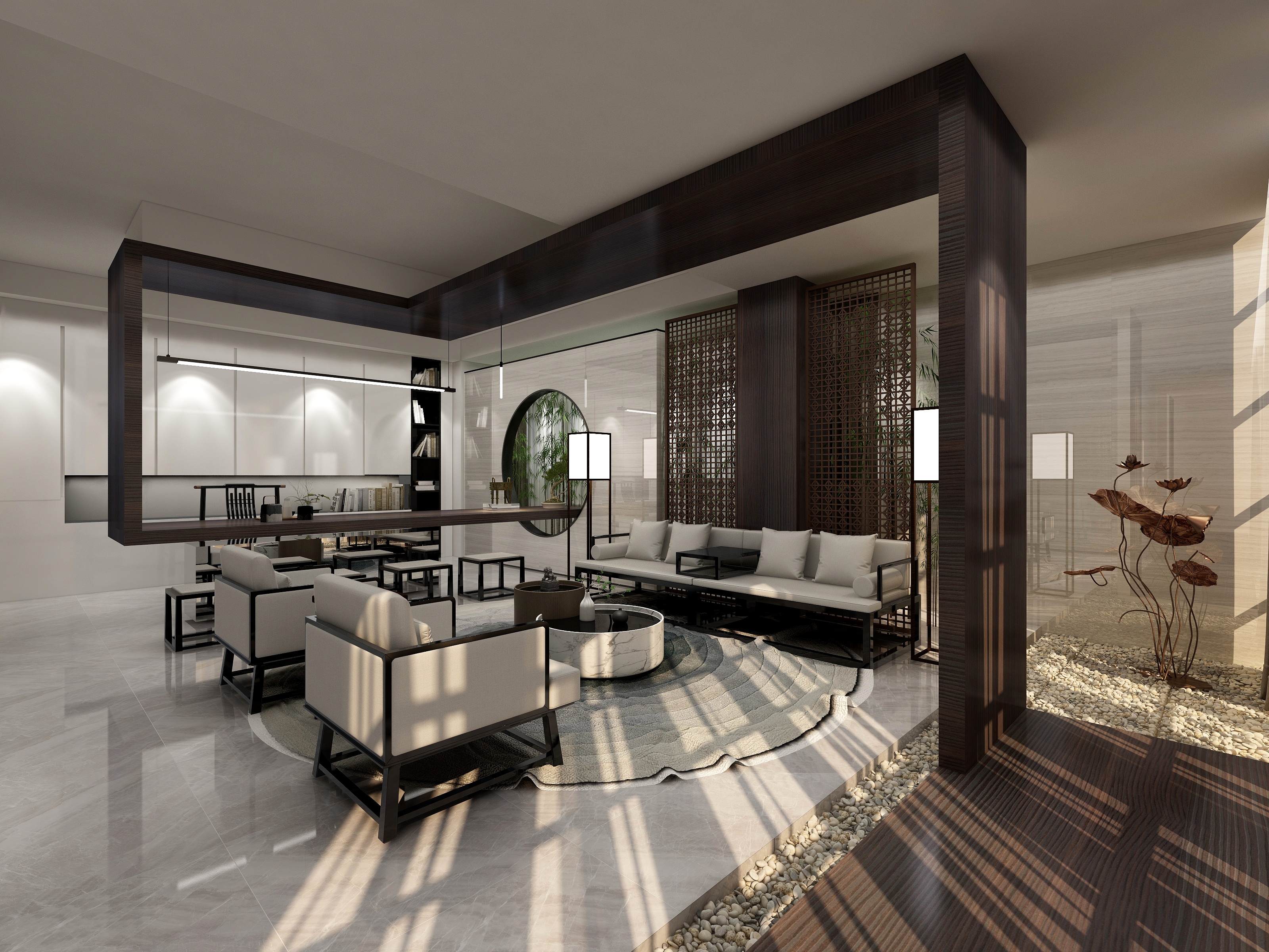 张杰-327方新中式银行-装修设计方案