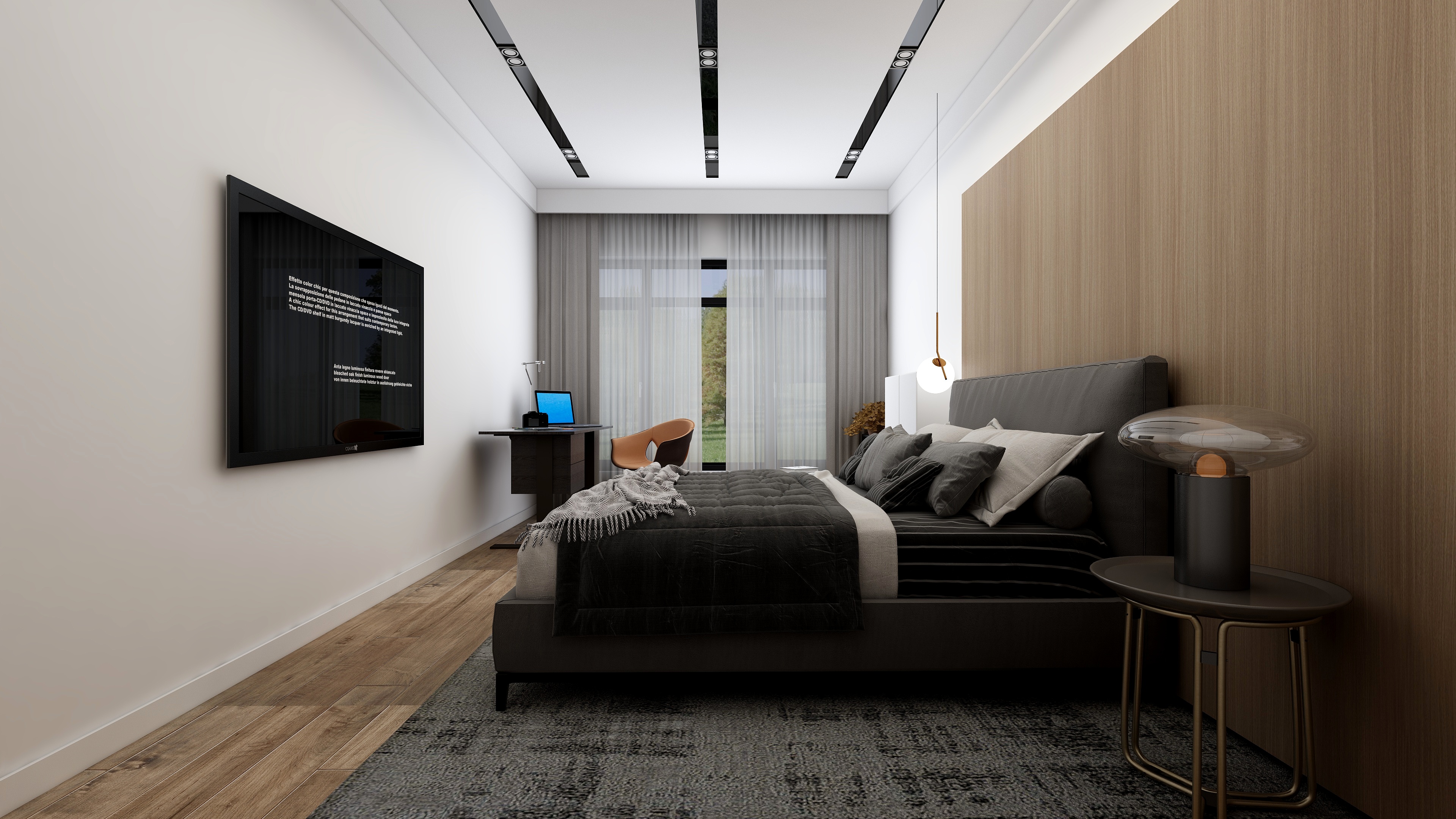 酷家乐优秀设计频道-148㎡现代极简别墅四居一层老人房装修效果图第2张