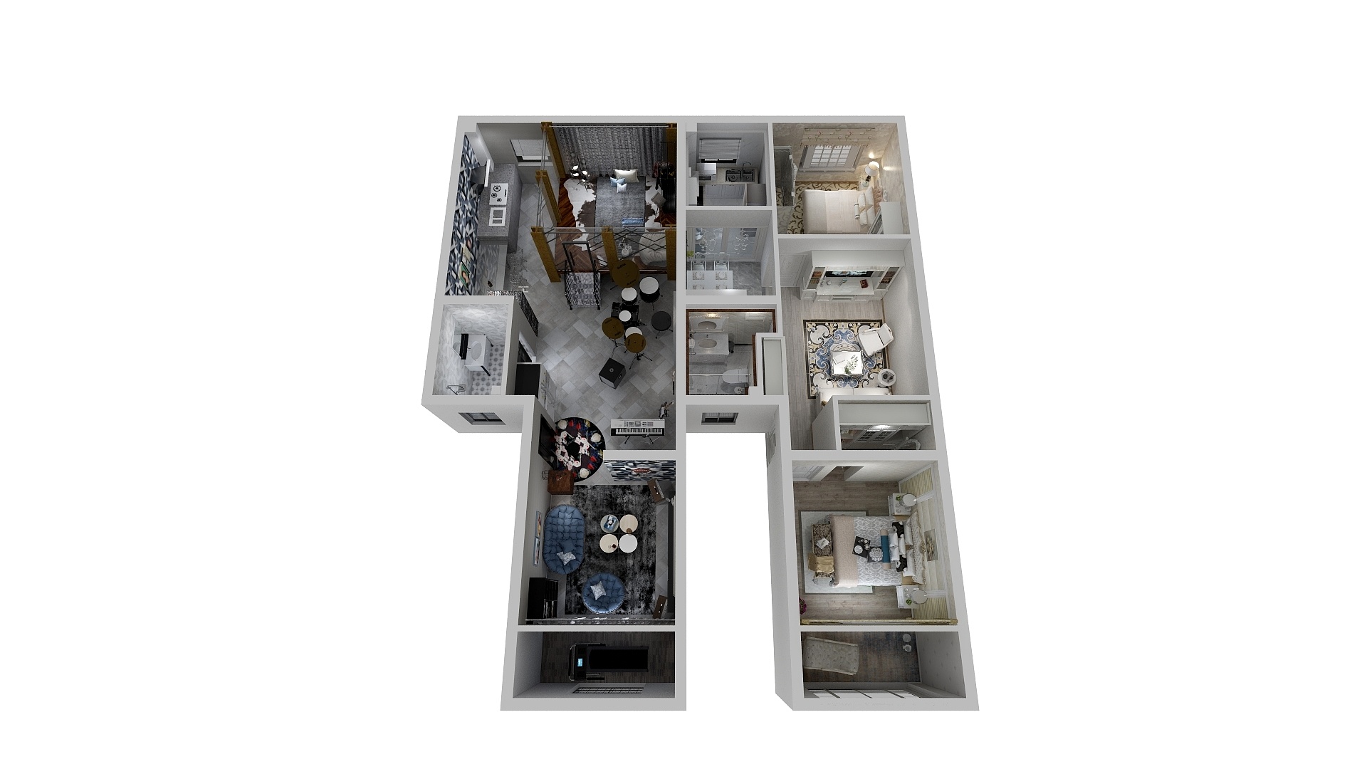 赵歌颂-工业风&欧式对比-装修设计方案