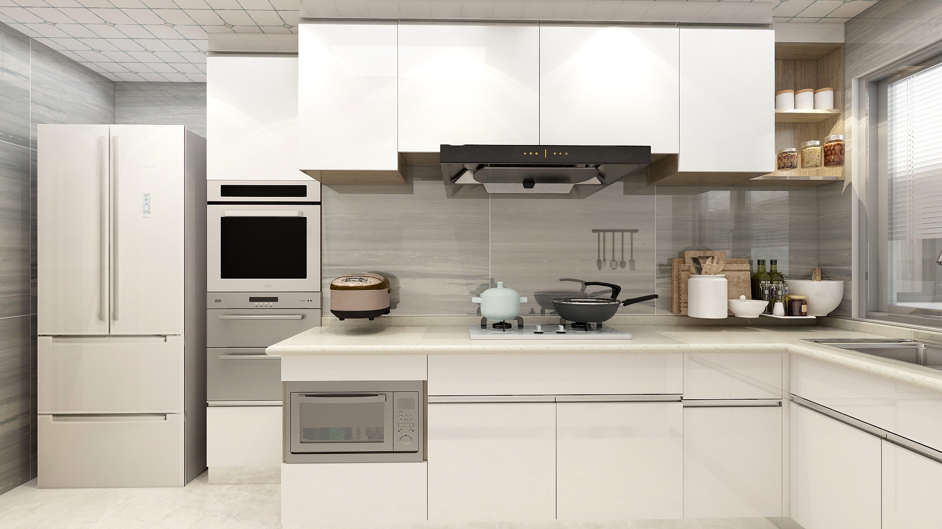 陈楚雄-111方现代两居一层厨房装修效果图第1张