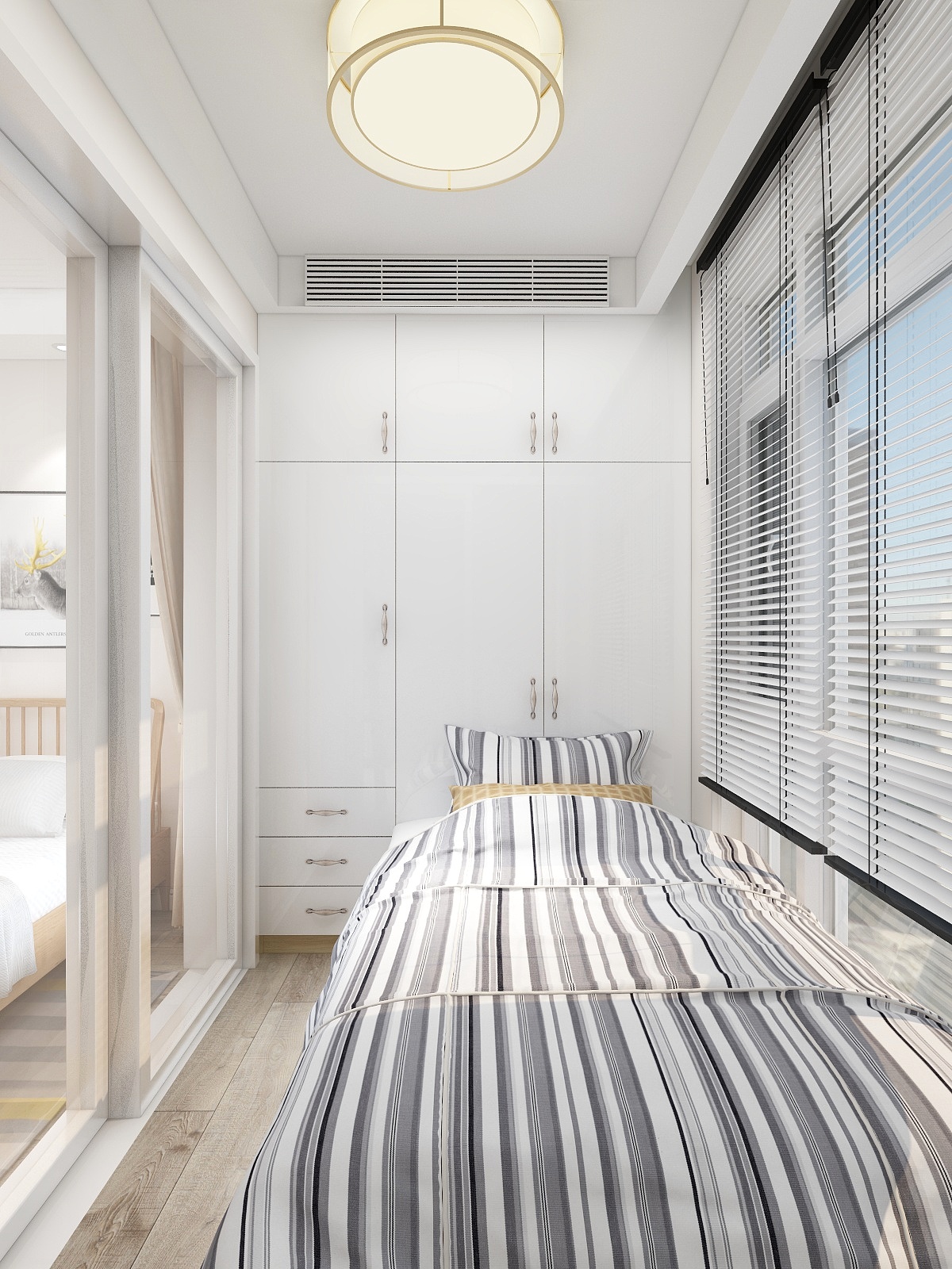 郑宇阳-北欧风格|柔时光一层客房装修效果图第2张