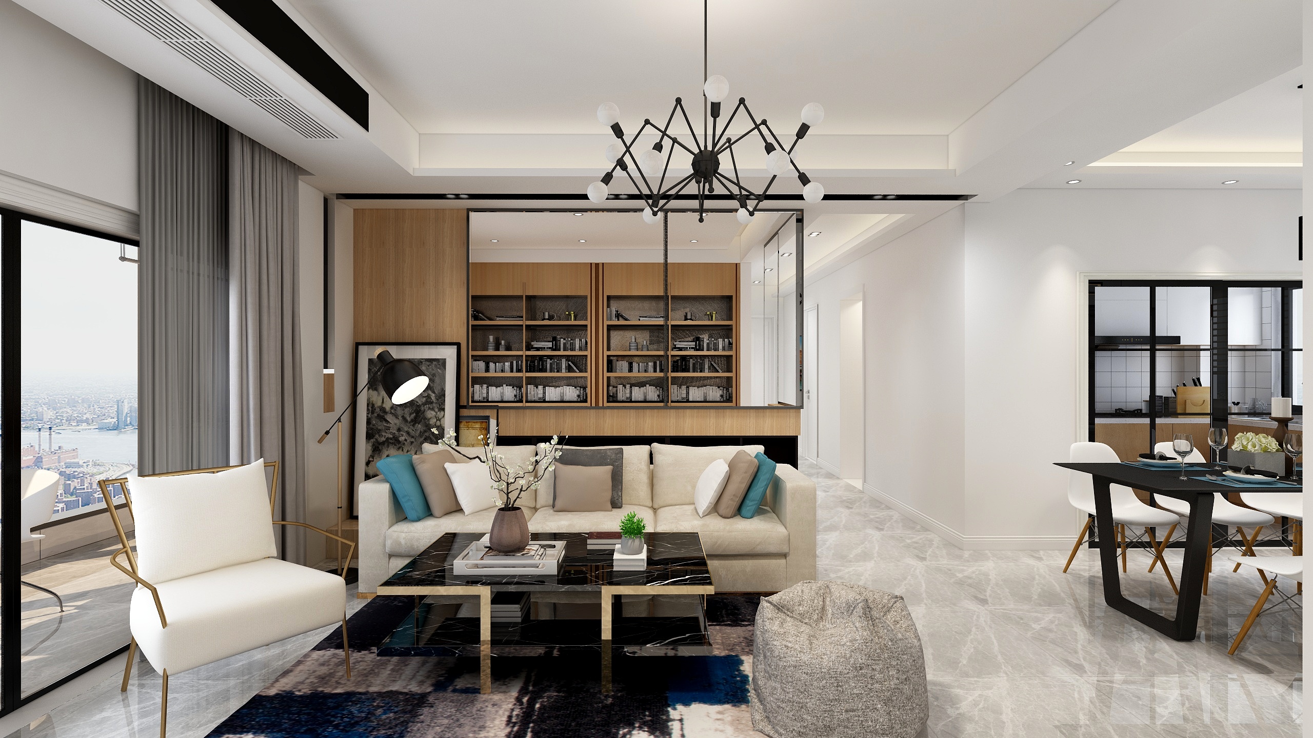 张鹏-中南-郡悦府36-602效果图2-装修设计方案