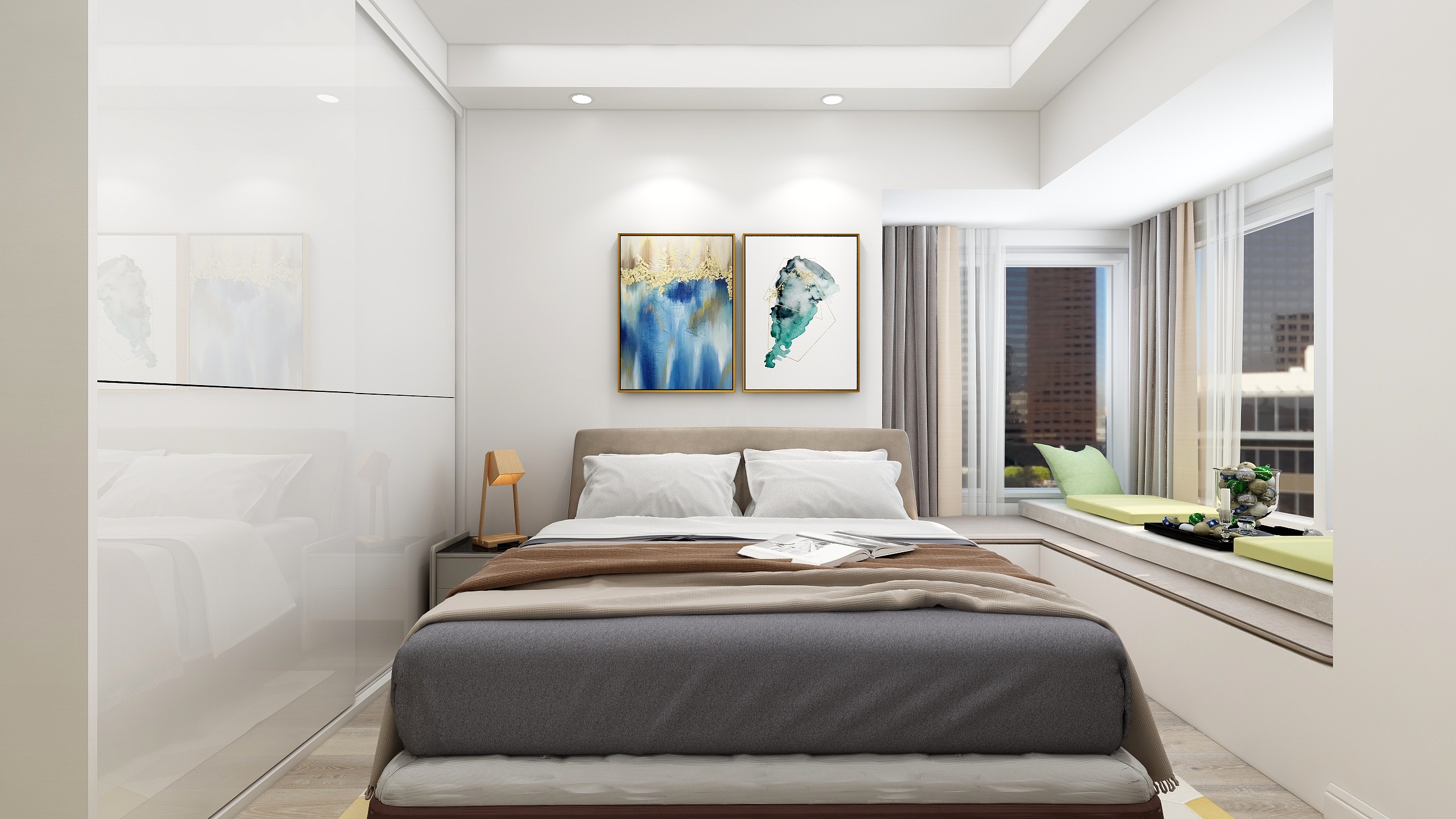 郑宇阳-北欧风格|柔时光一层主卧装修效果图第3张