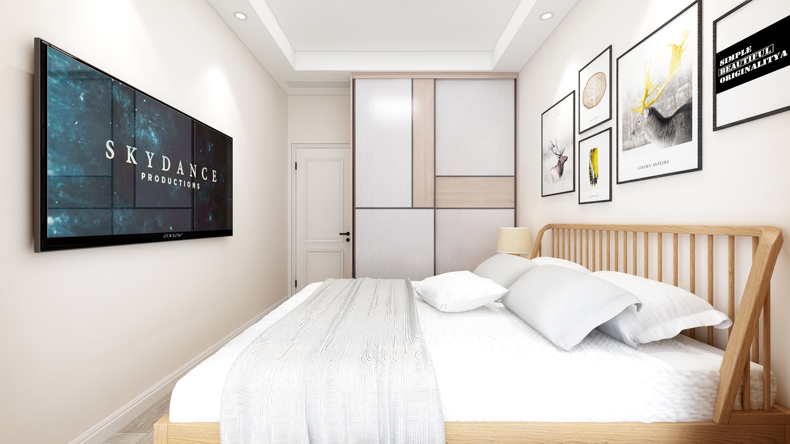 郑宇阳-北欧风格|柔时光一层次卧装修效果图第1张