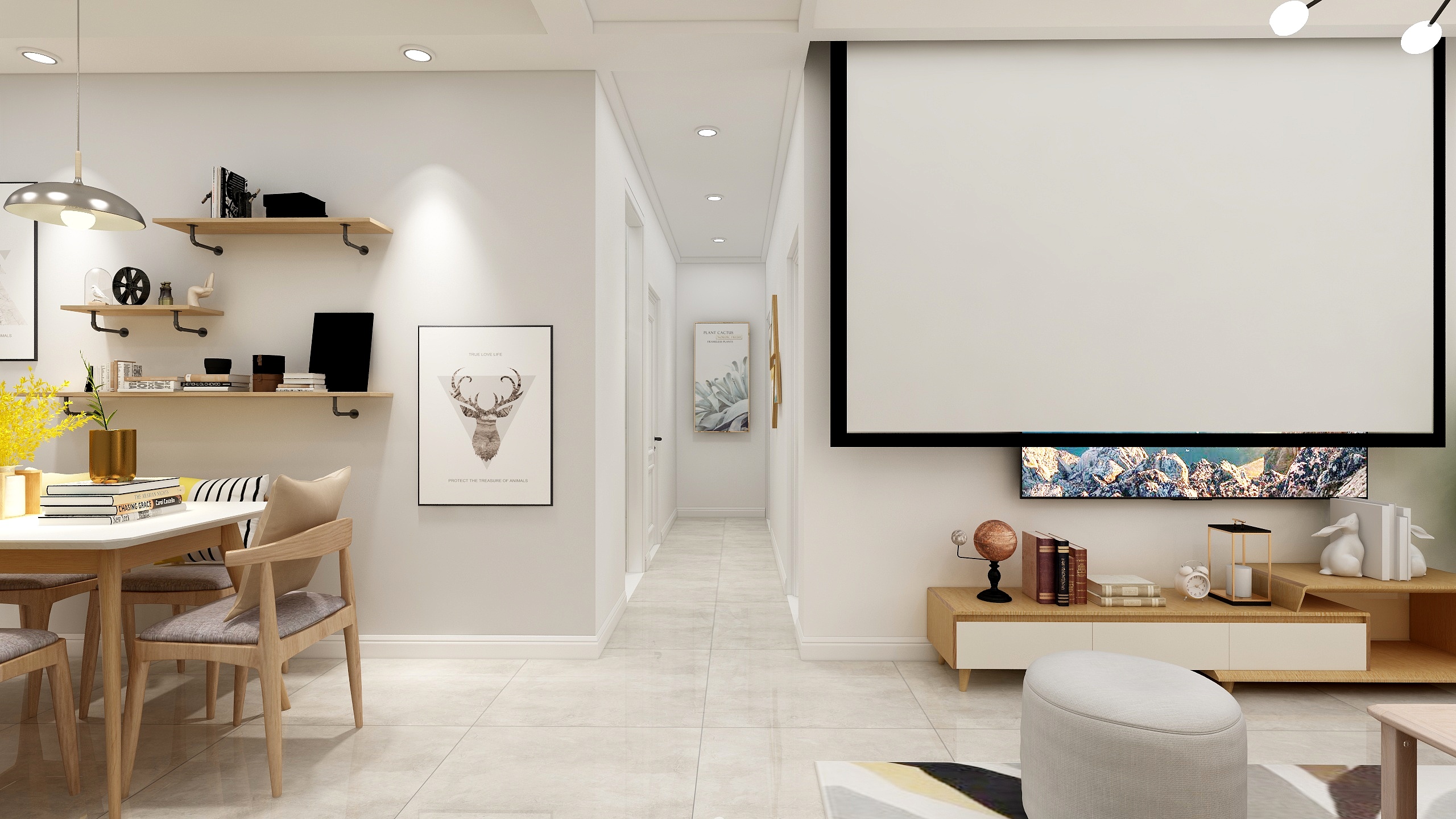 郑宇阳-北欧风格|柔时光一层客餐厅装修效果图第5张