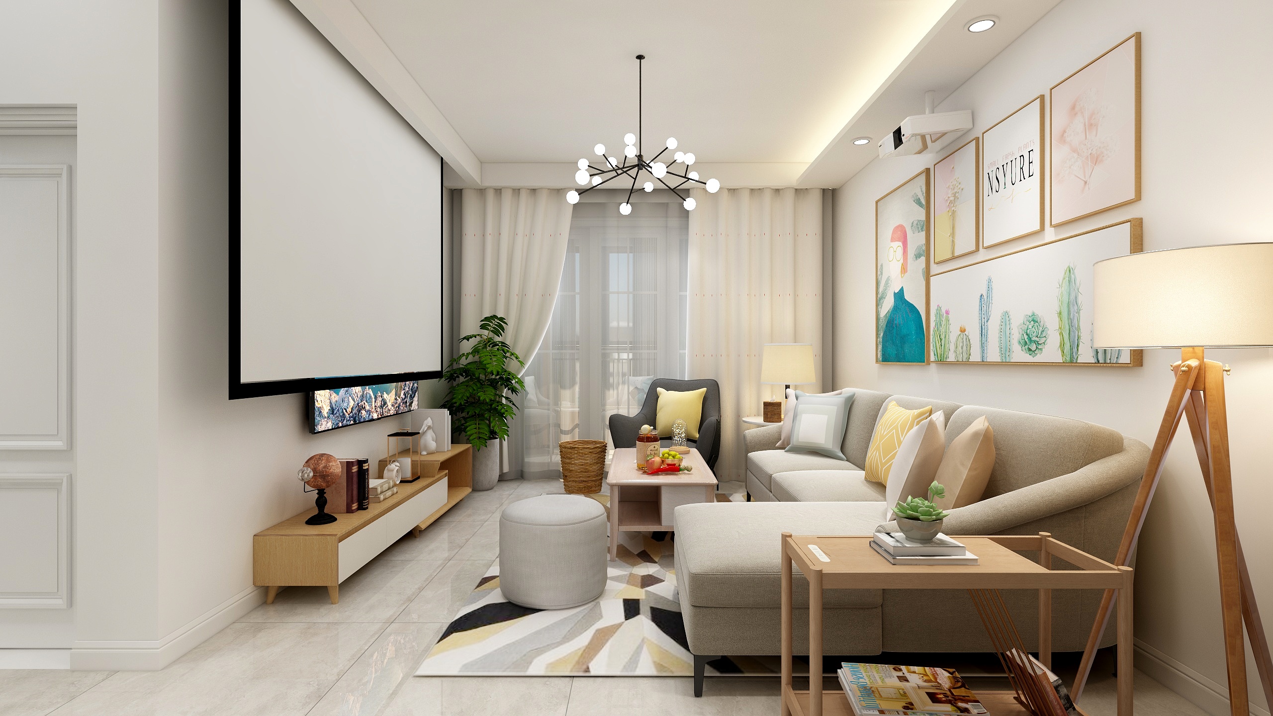 郑宇阳-北欧风格|柔时光一层客餐厅装修效果图第1张