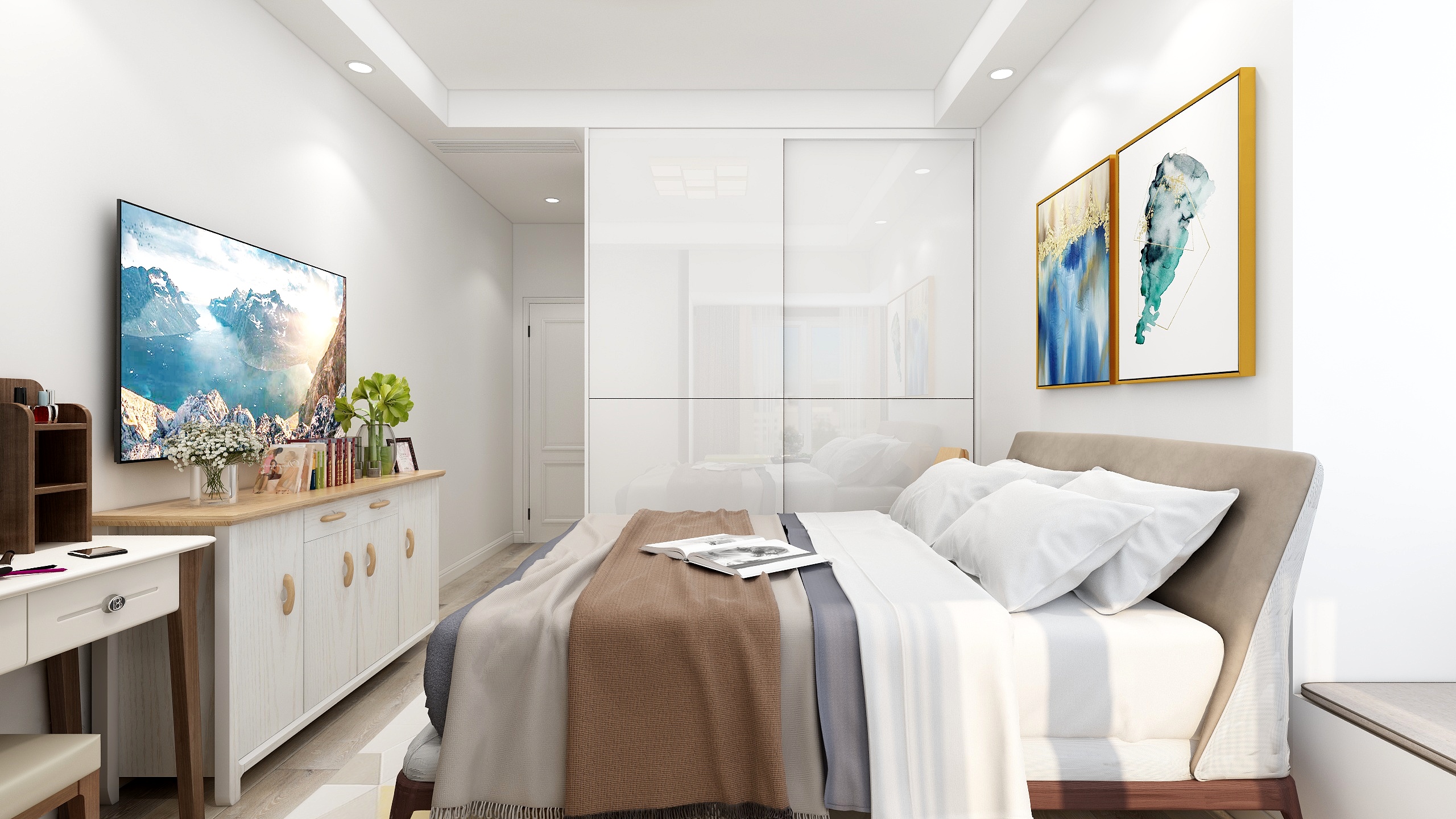 郑宇阳-北欧风格|柔时光一层主卧装修效果图第2张