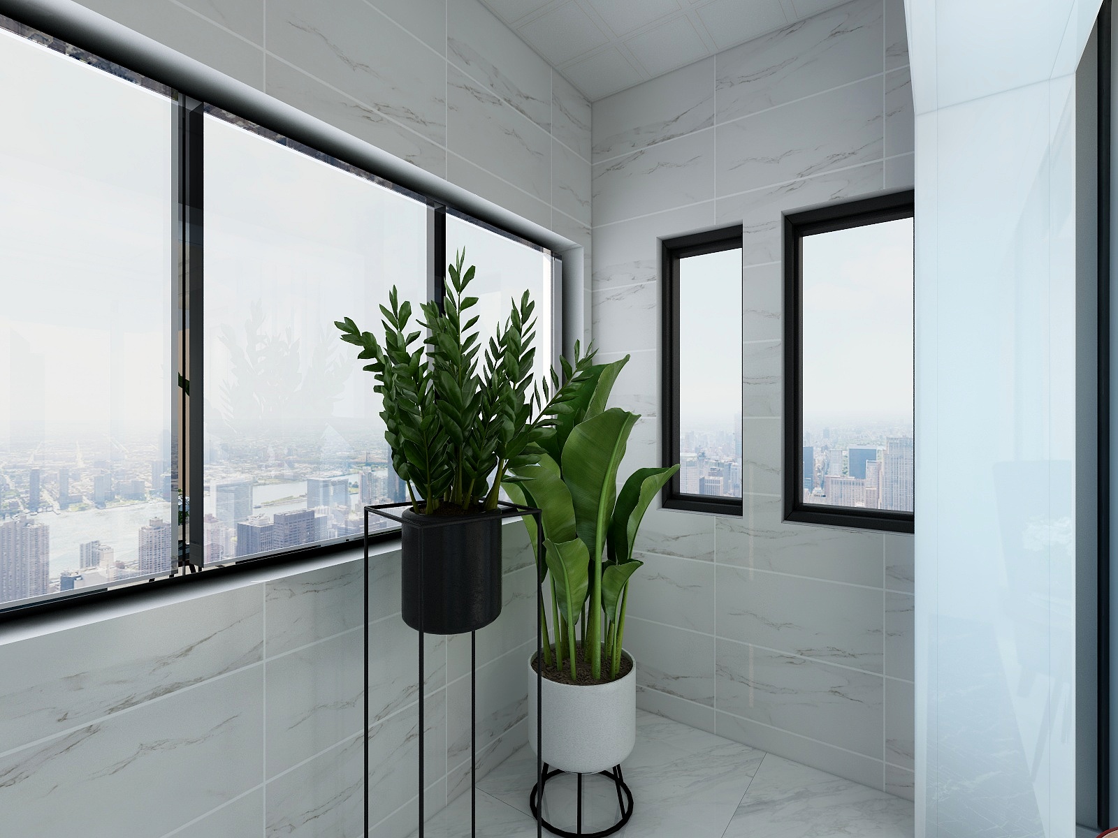 李青越-134㎡简美三居一层阳台装修效果图第1张