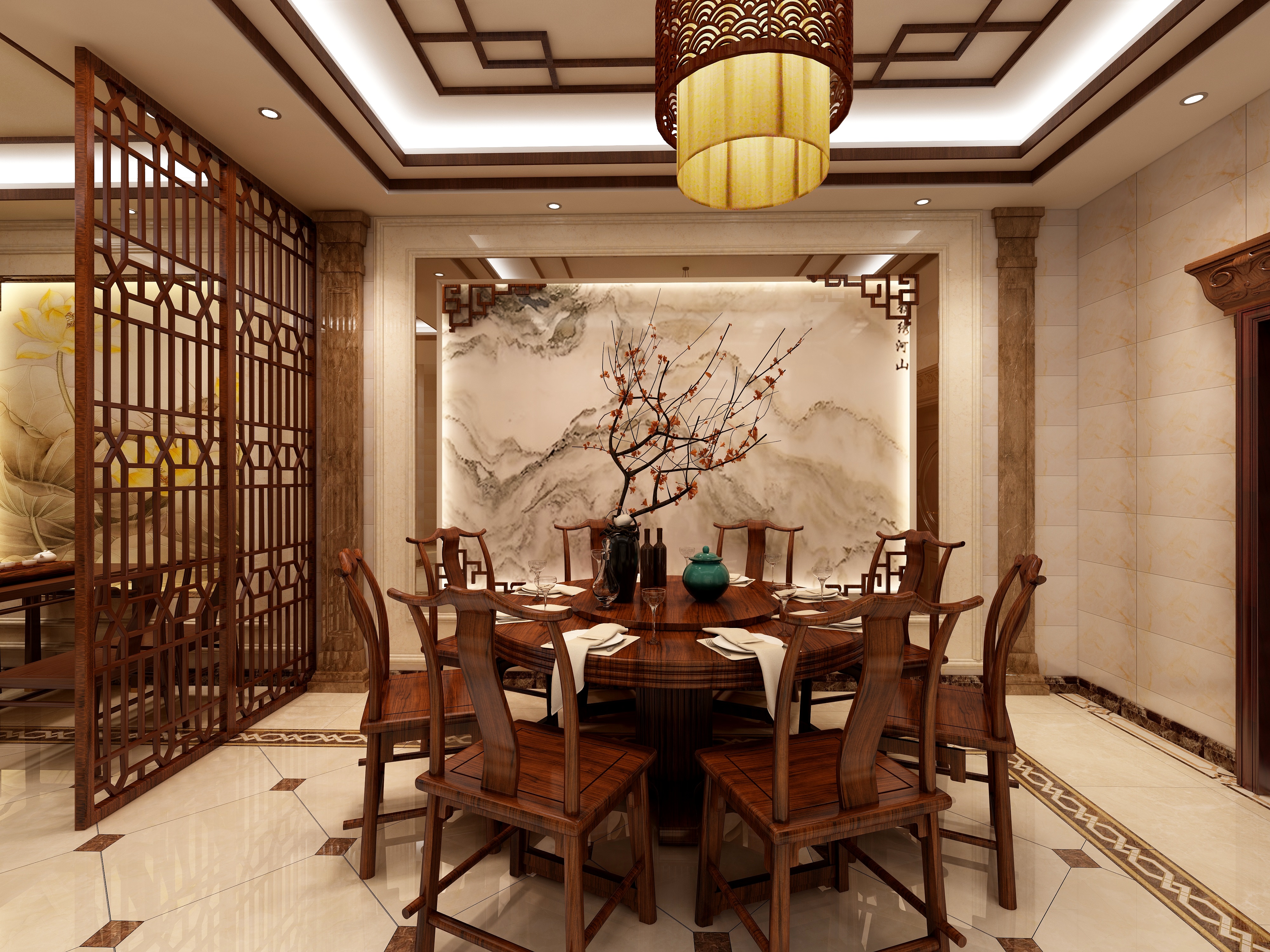 董小坡-中式客餐厅2-装修设计方案
