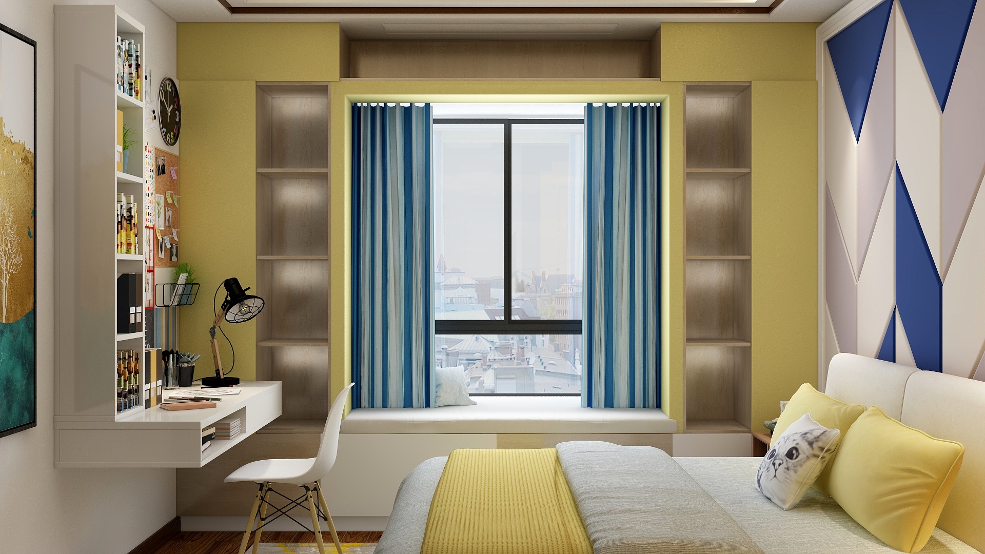 设计道也梁普荣-《新中式西门》一层小孩房装修效果图第1张