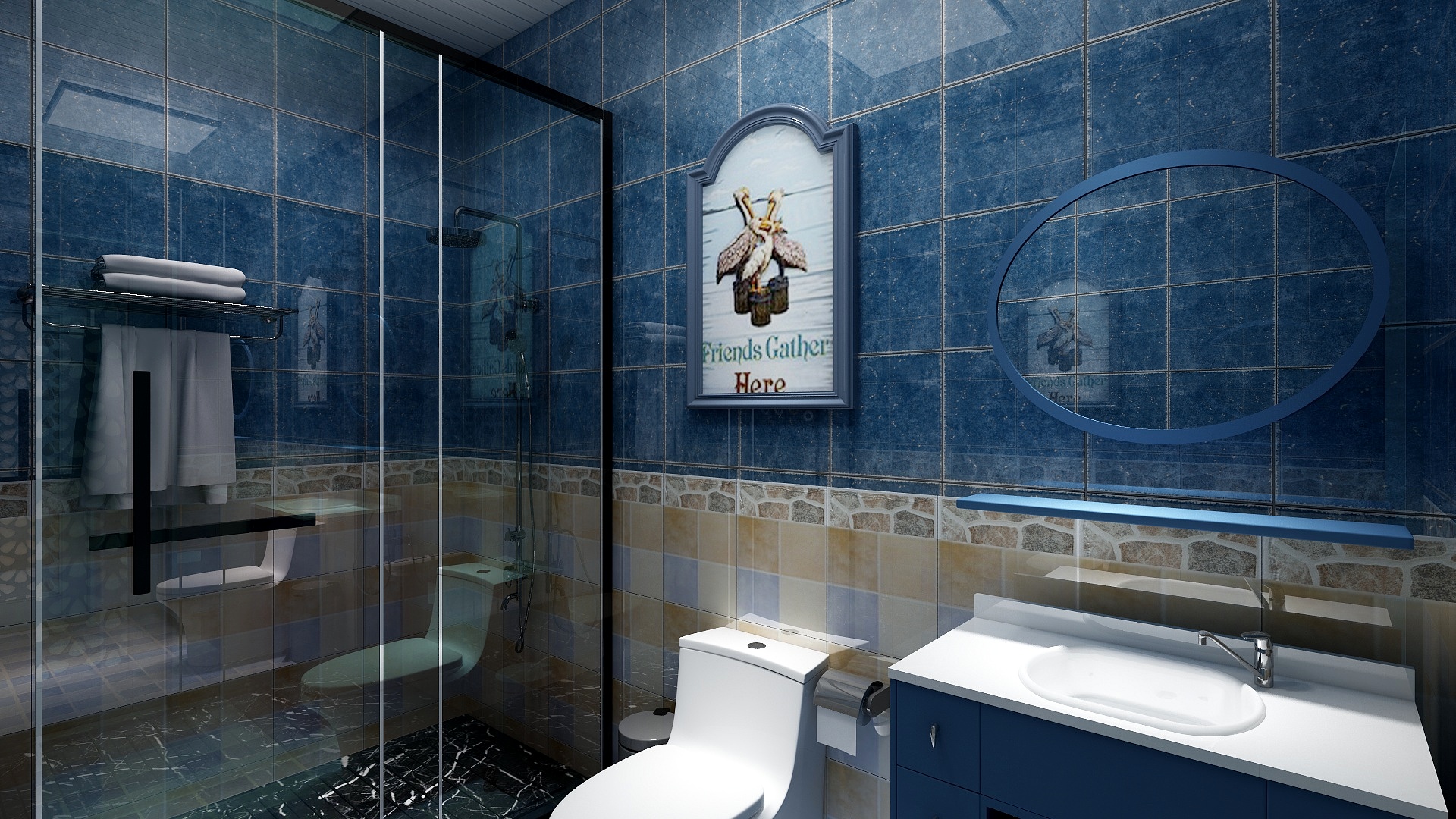 珠穆朗玛dUDg-122方地中海三居一层卫生间装修效果图第1张