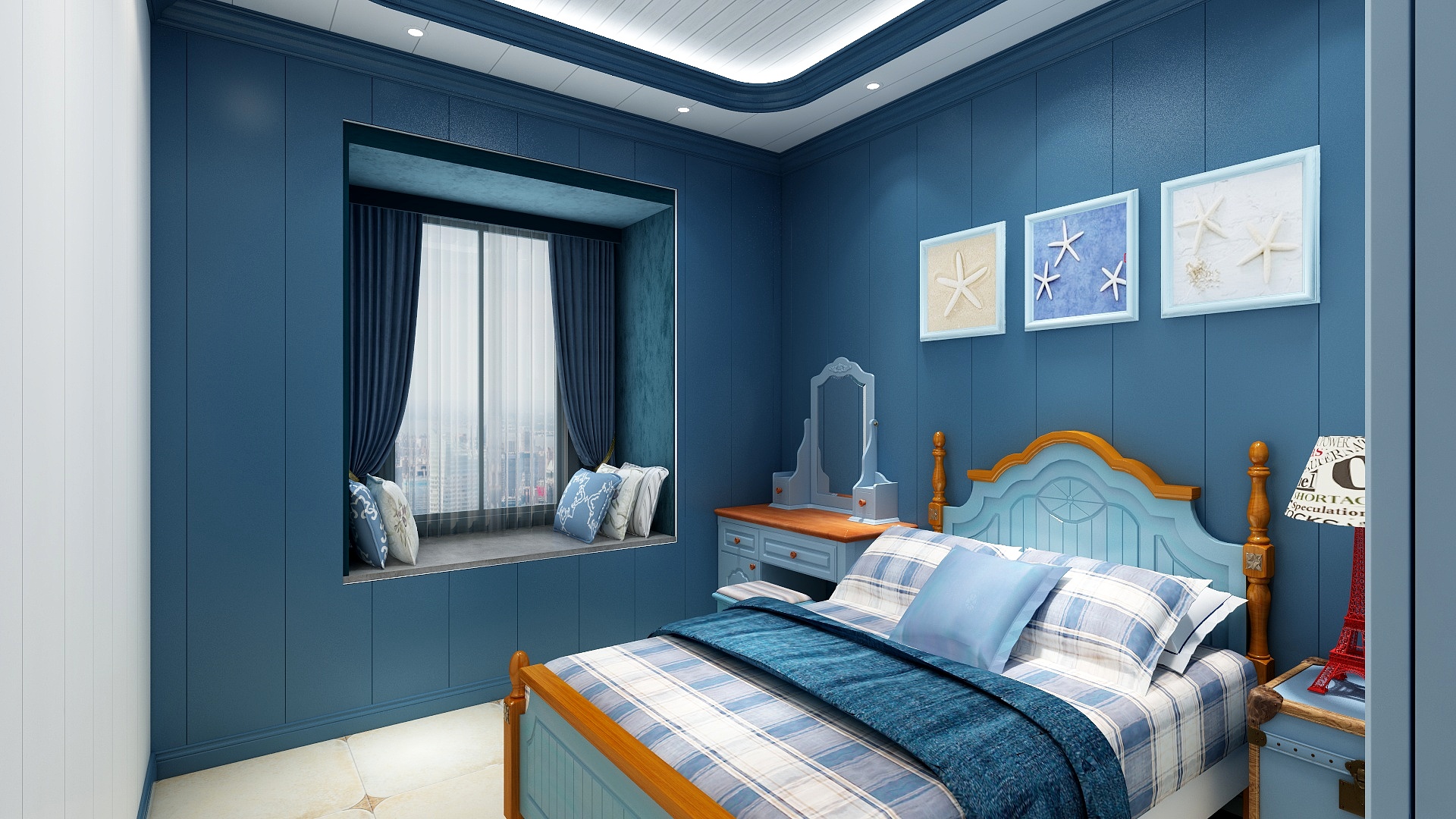 珠穆朗玛dUDg-122方地中海三居一层次卧装修效果图第2张