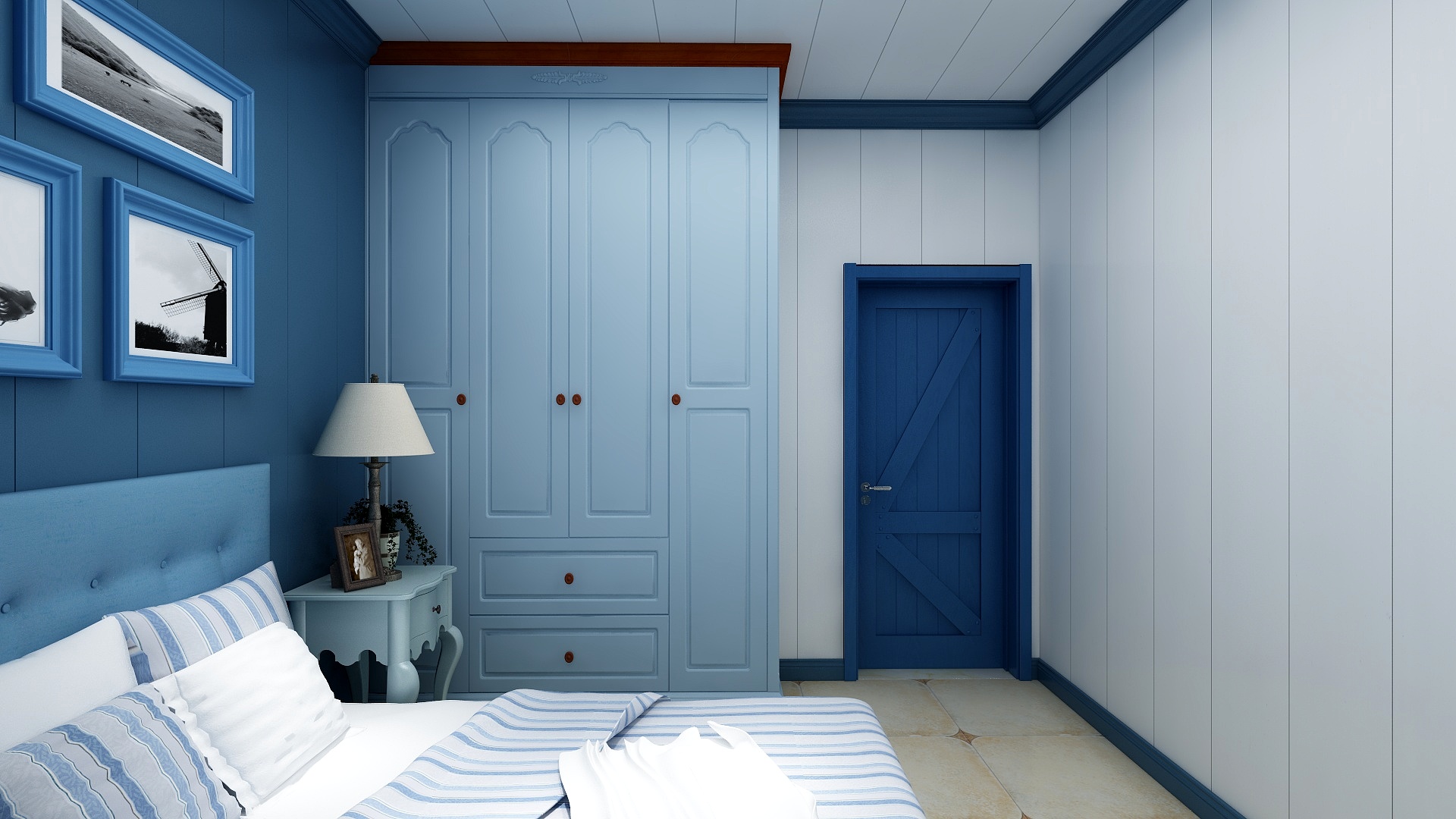 珠穆朗玛dUDg-122方地中海三居一层客卧装修效果图第2张