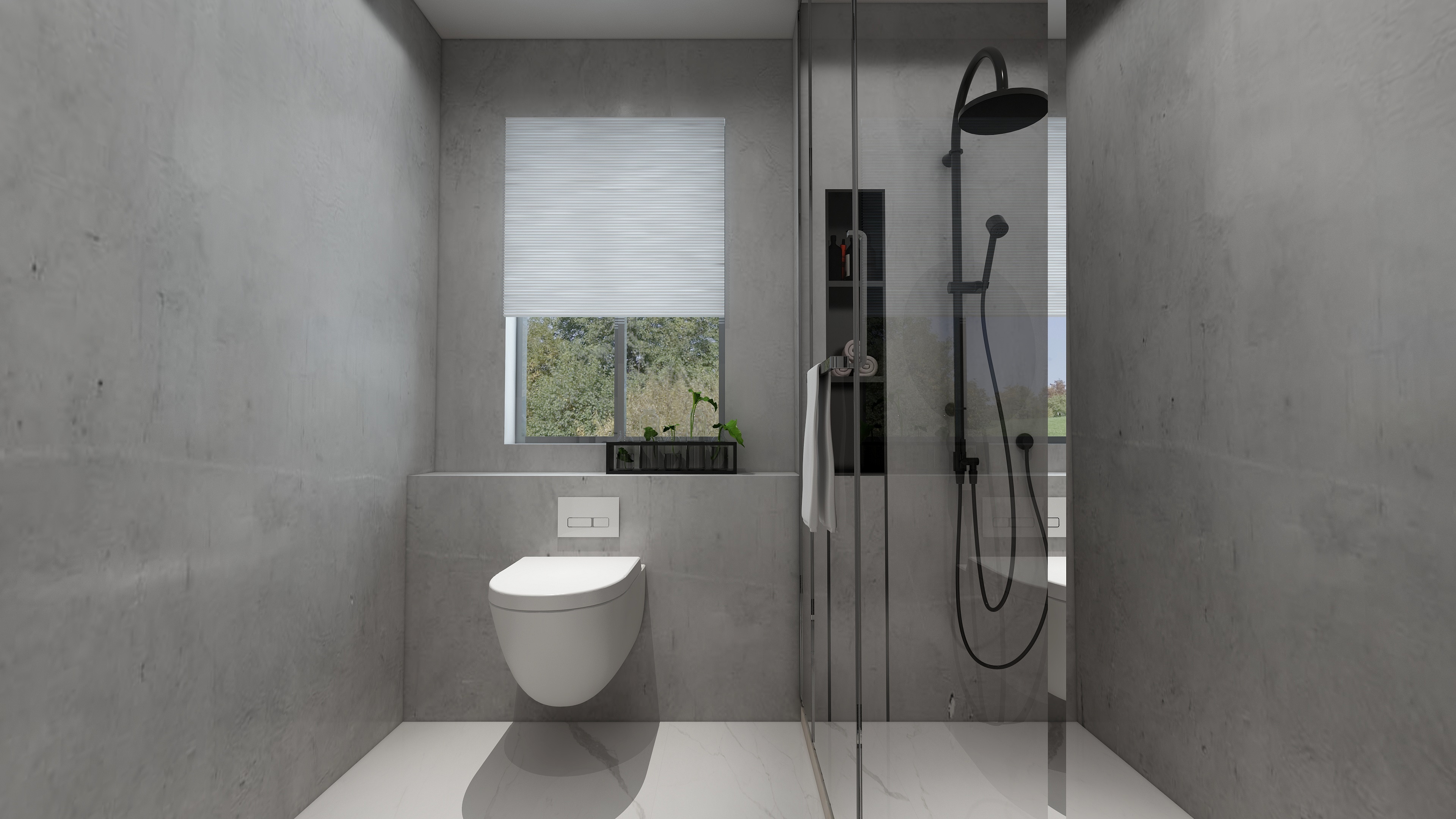 酷家乐优秀设计频道-148㎡现代极简别墅四居二层卫生间装修效果图第2张