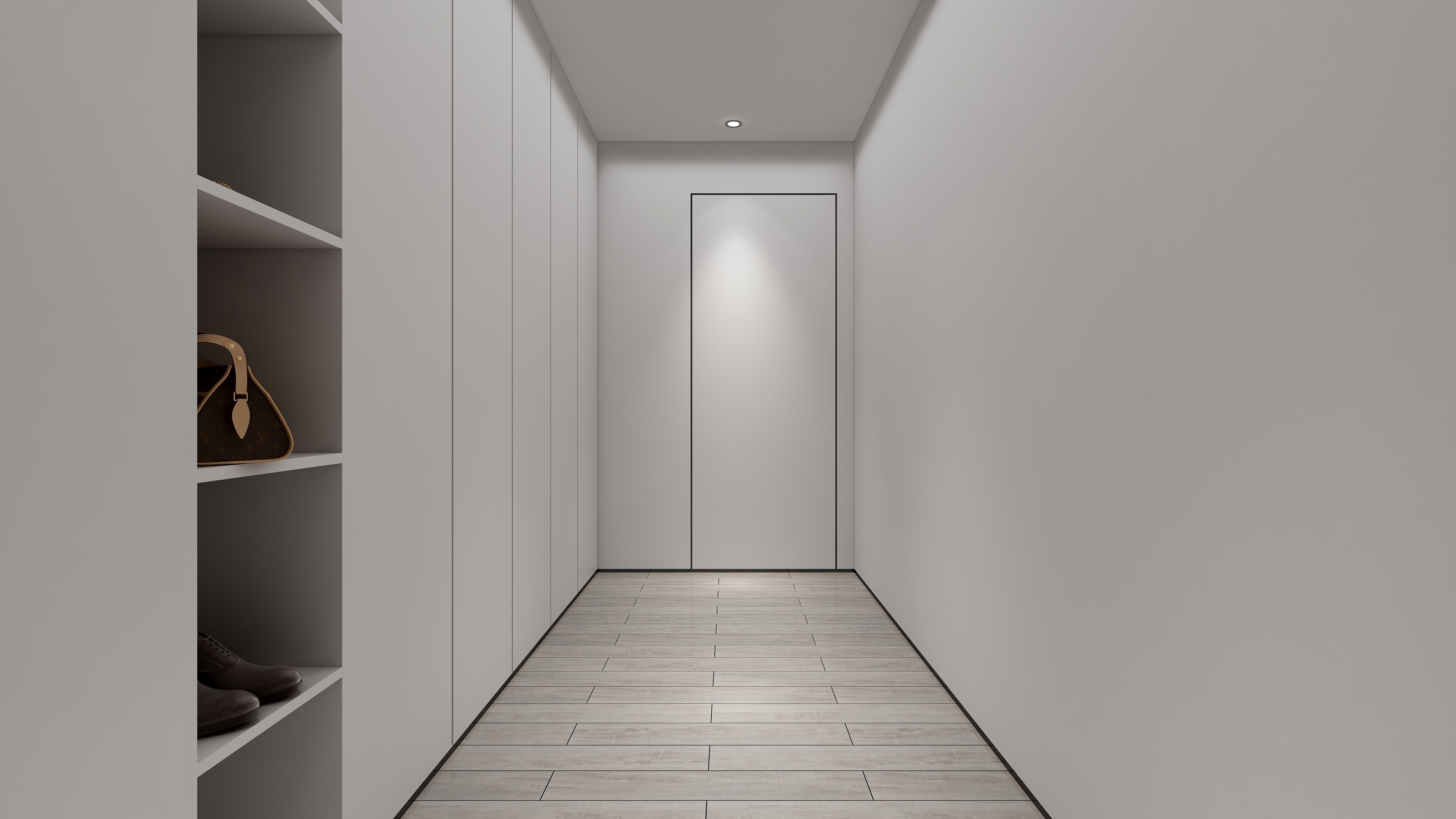 酷家乐优秀设计频道-148㎡现代极简别墅四居二层衣帽间装修效果图第2张