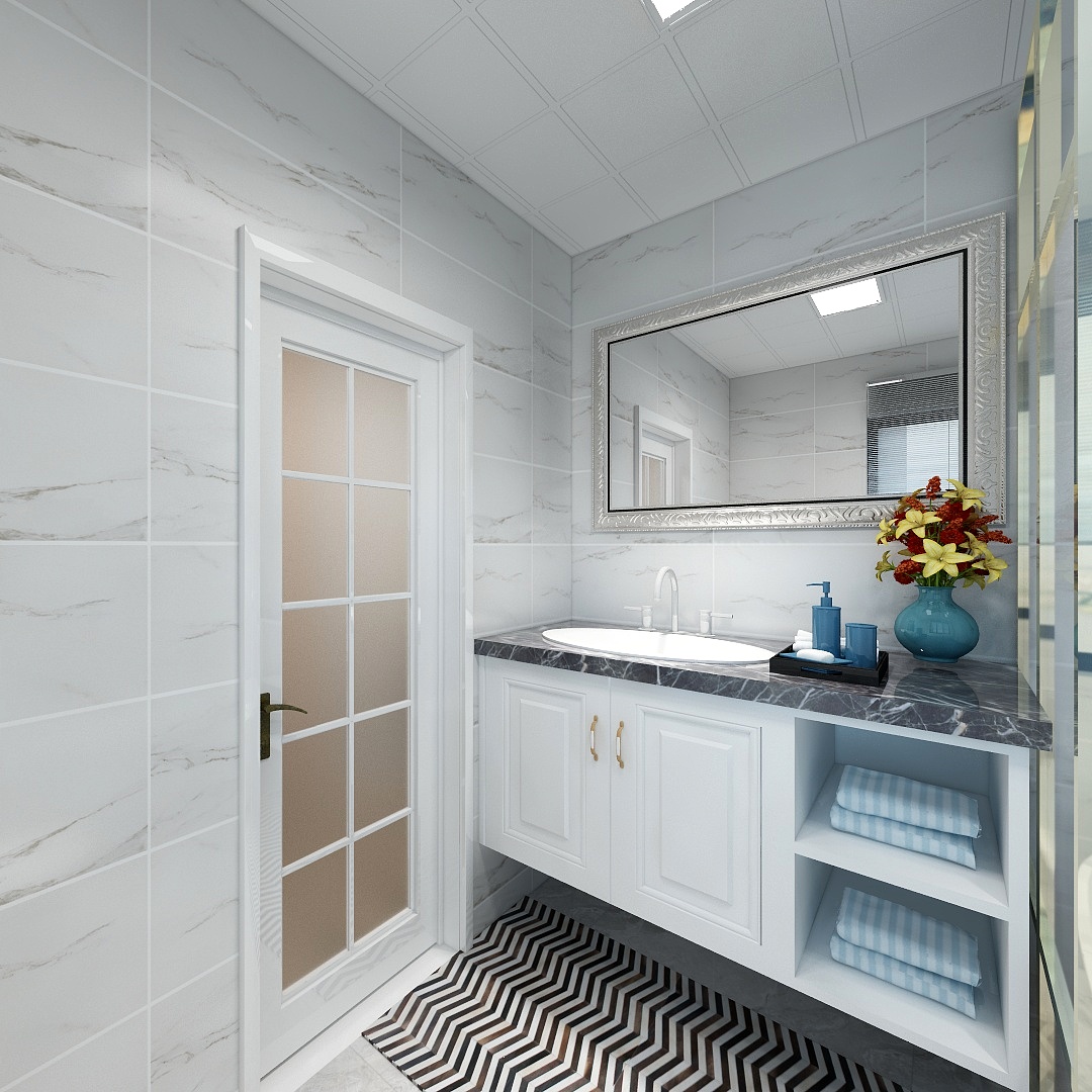 李青越-134㎡简美三居一层主卫装修效果图第1张