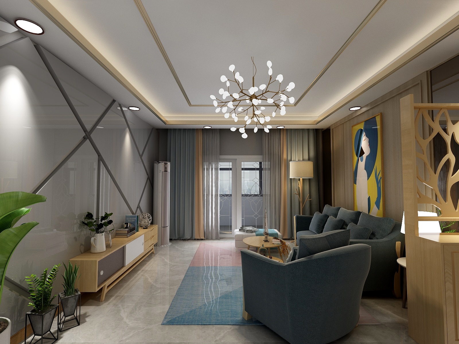 180****7056jqYC-赛纳溪谷90.00㎡两室两厅一卫户型2室2厅1卫-装修设计方案