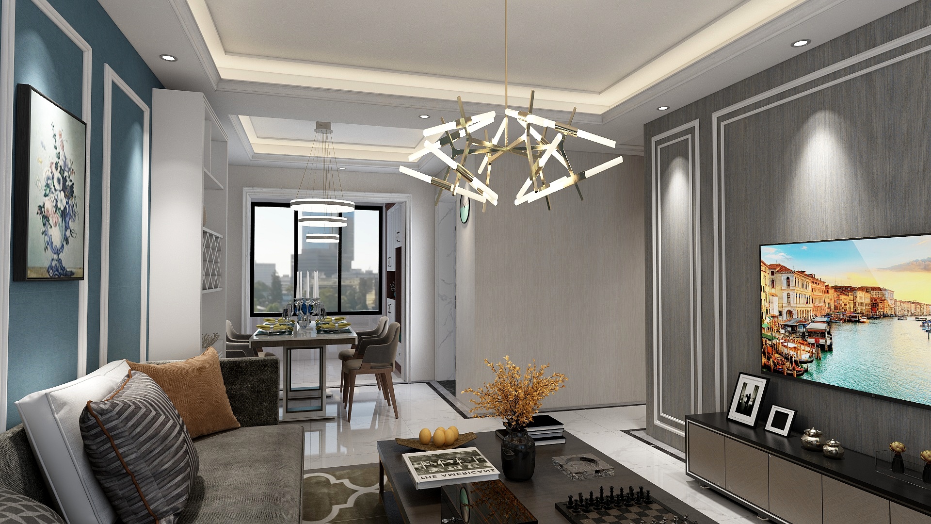 辰旷装饰-120平现代风格中海-装修设计方案