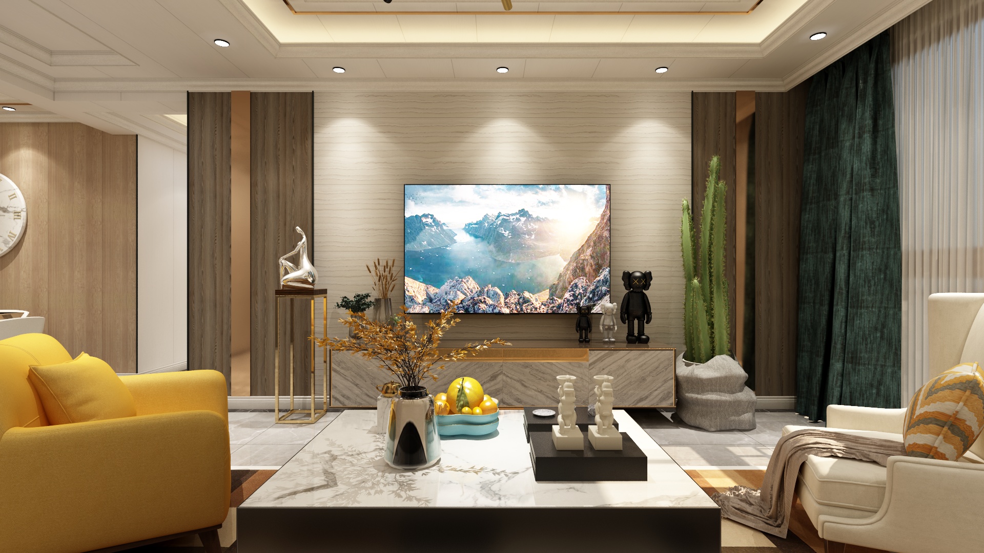 至简名设-文稳康-135方现代三居装修效果图