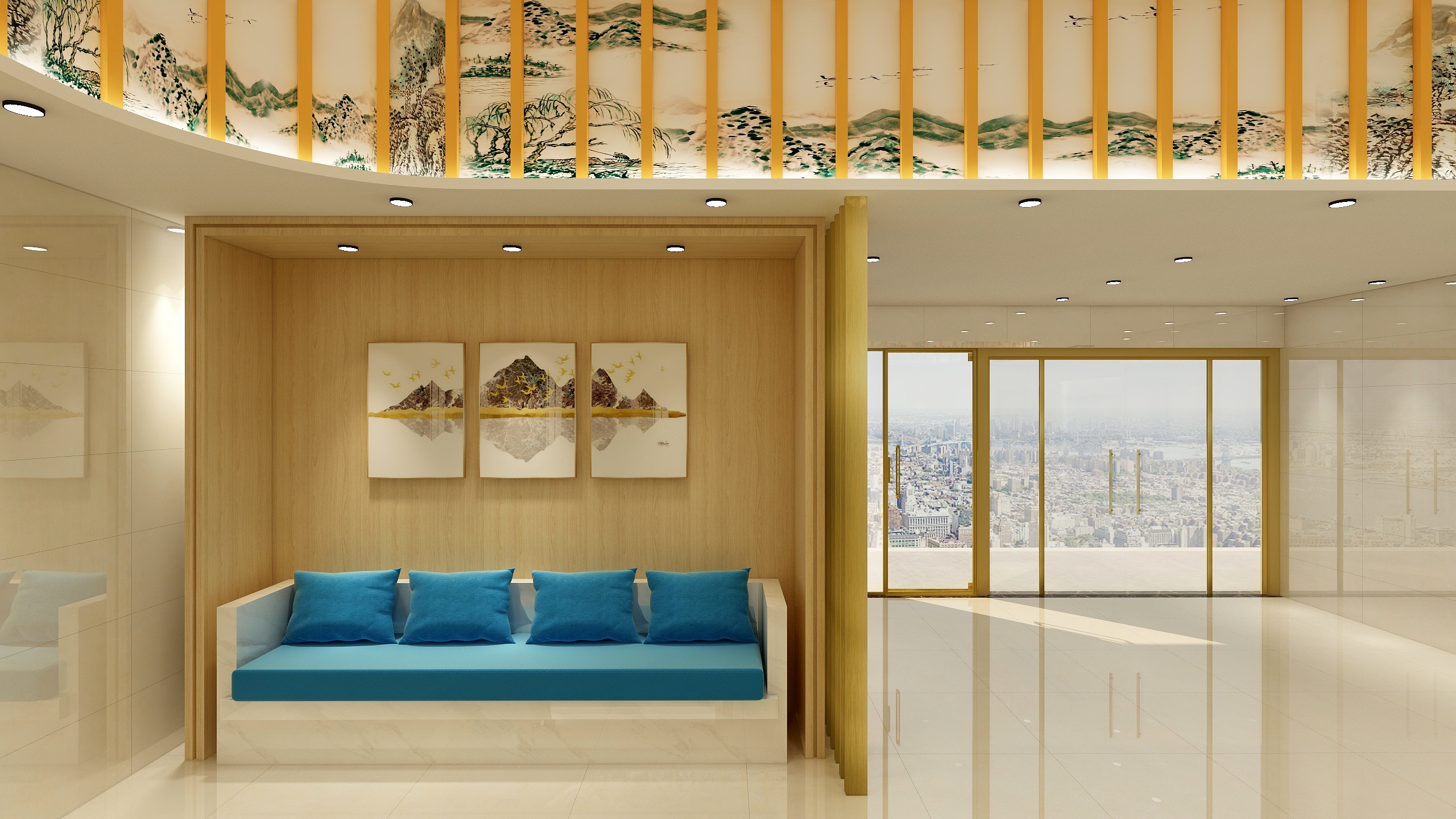 杨阳-天门-威斯特酒店大堂-装修设计方案