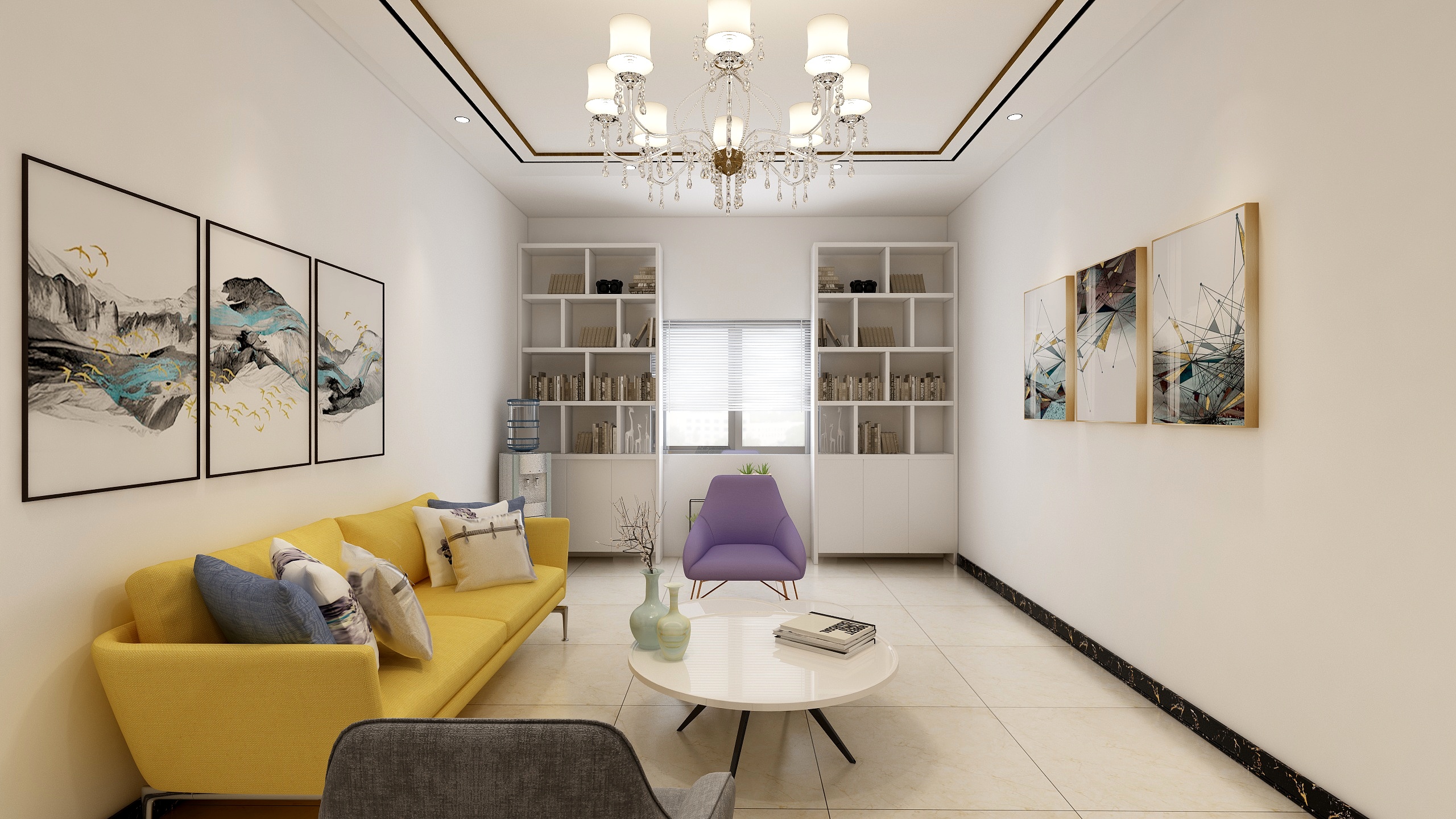 指间沙ing-学校图书馆和接待室-装修设计方案