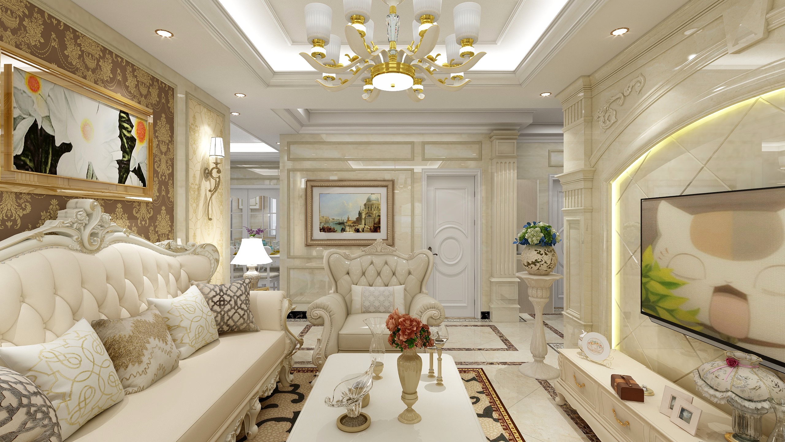 刘艳菲-162方欧式三居-装修设计方案