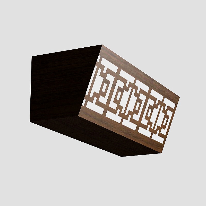 4米复式型材（II）镂花雕梁-中式-喷涂 胡桃木3D模型