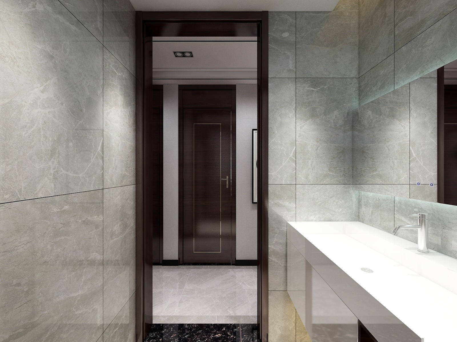 李青越-117方新中式三居一层卫生间装修效果图第1张