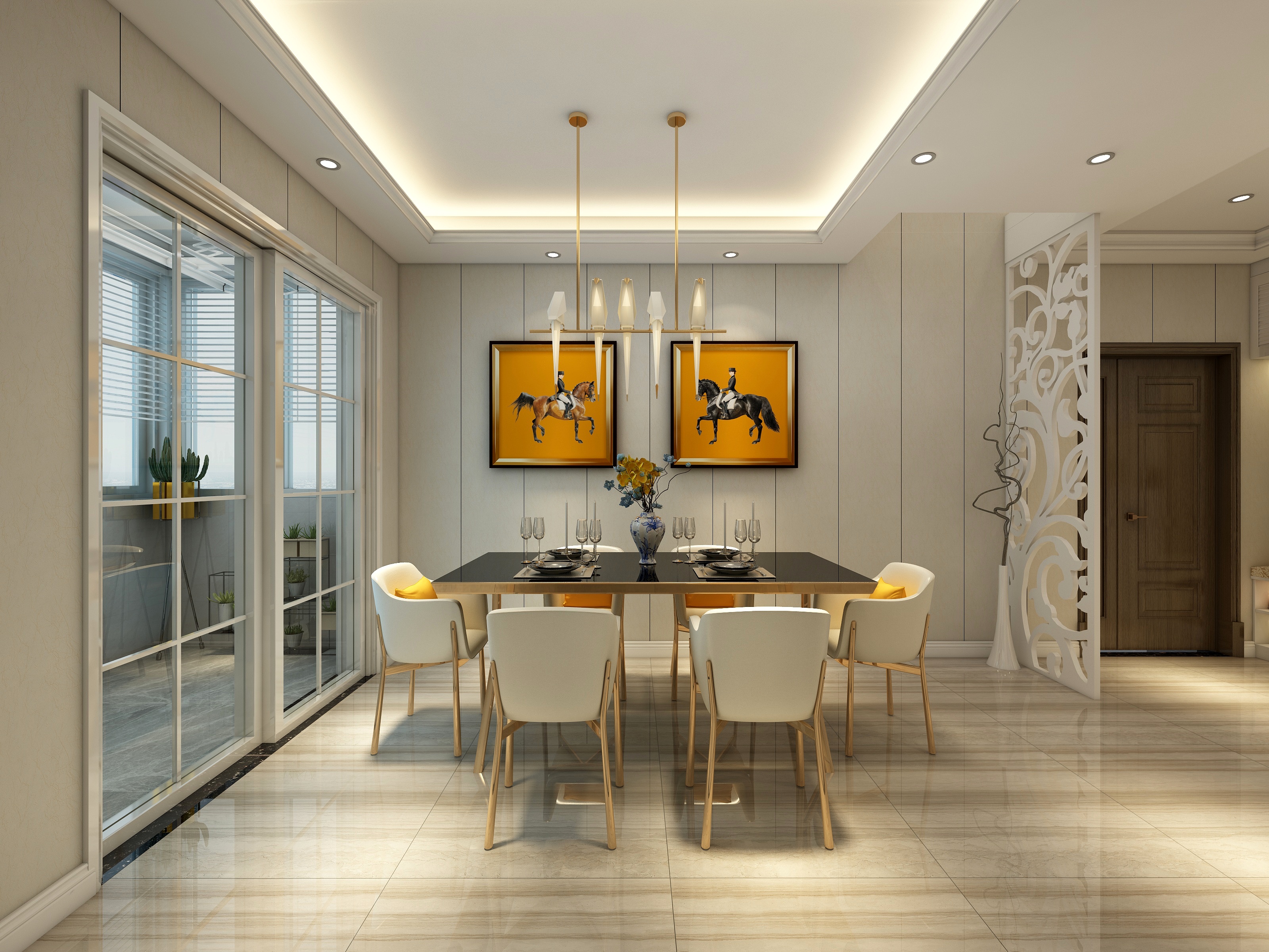 李立猛-浪漫简欧三居室装修效果图