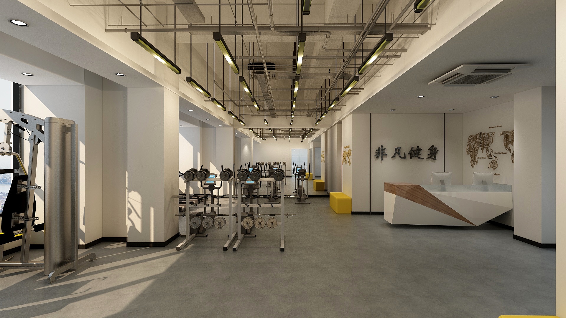 沐毎-健身房-装修设计方案