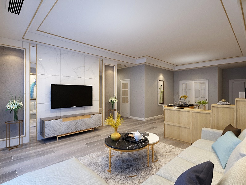 爱家装饰杨工-御景园客厅效果图-装修设计方案