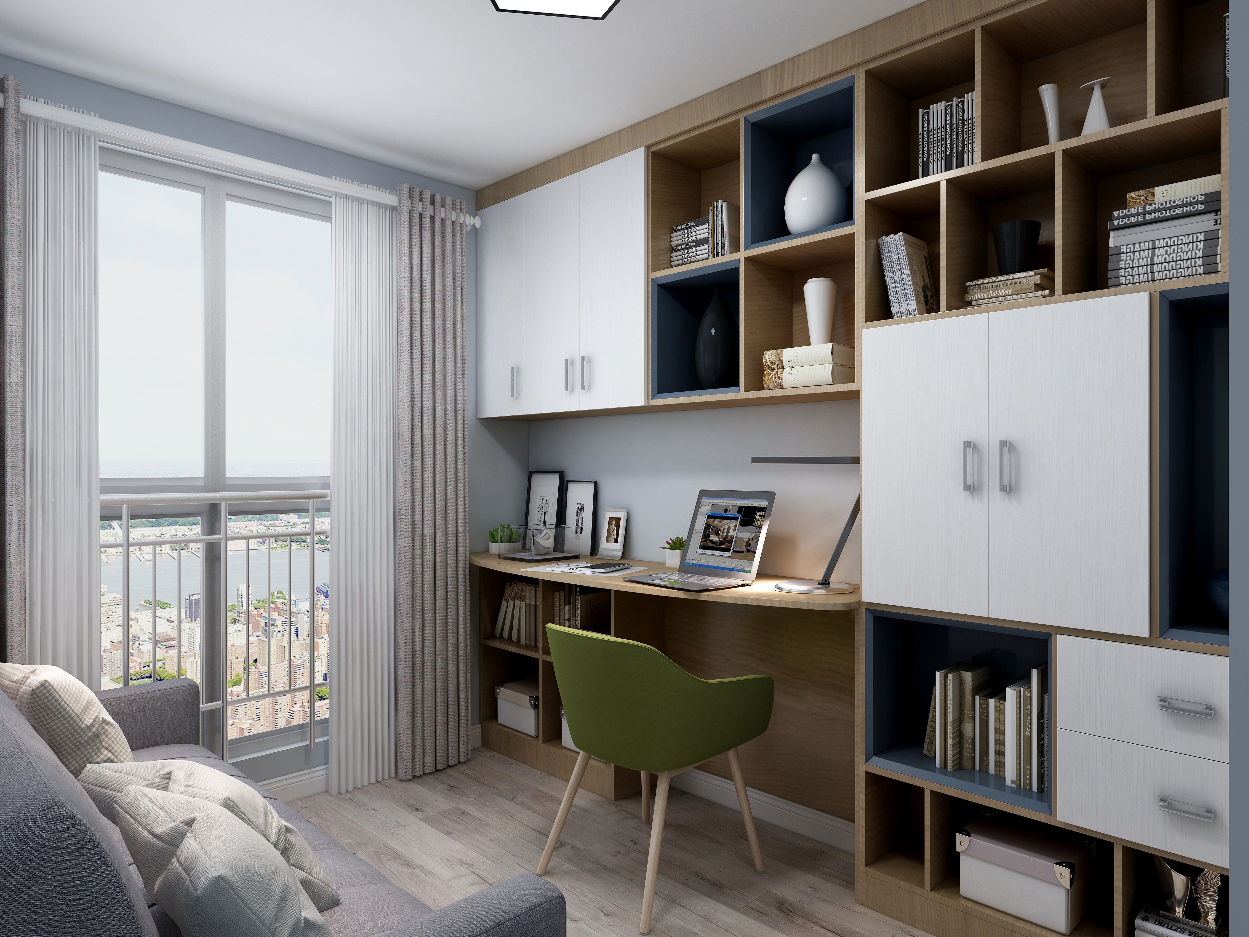 刘春伟-126方现代三居装修效果图