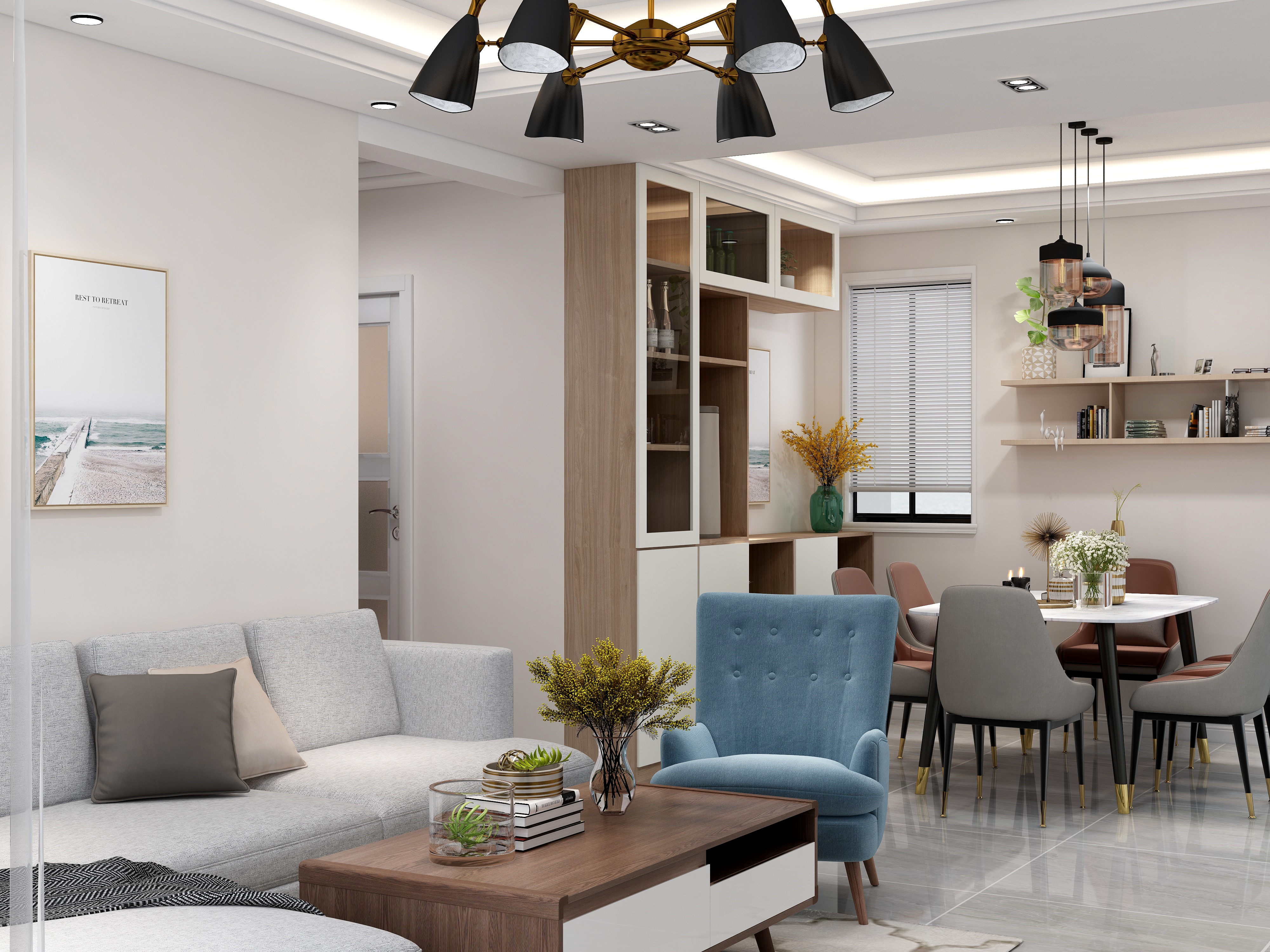 刘春伟-126方现代三居装修效果图