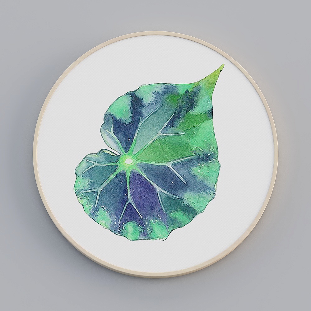 饰画联盟-北欧自然-单幅圆形-装饰画-ZR0153D模型