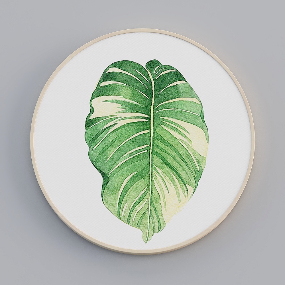饰画联盟-北欧自然-单幅圆形-装饰画-ZR0153D模型